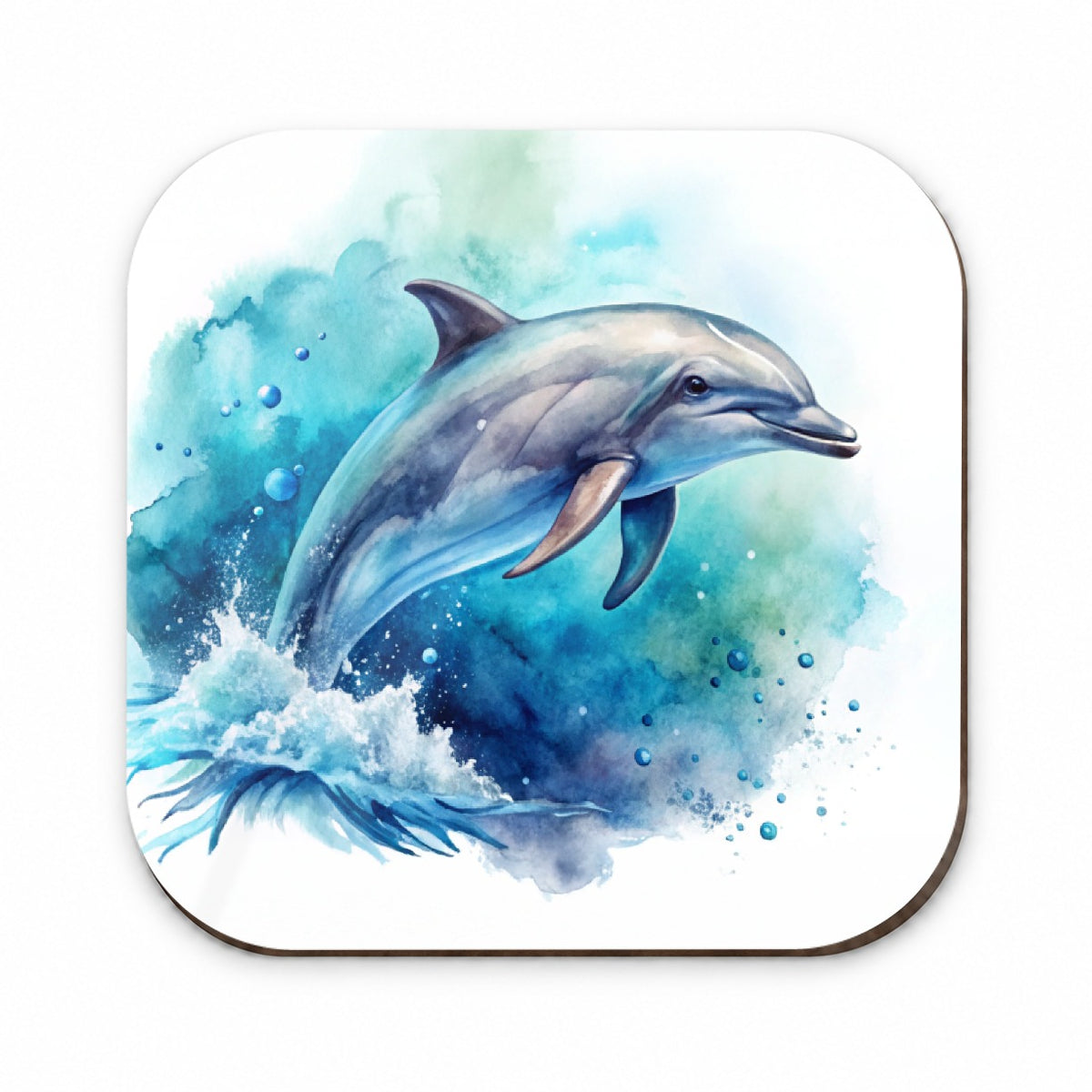 Dolphin In Ocean Watercolor Fridge Magnet