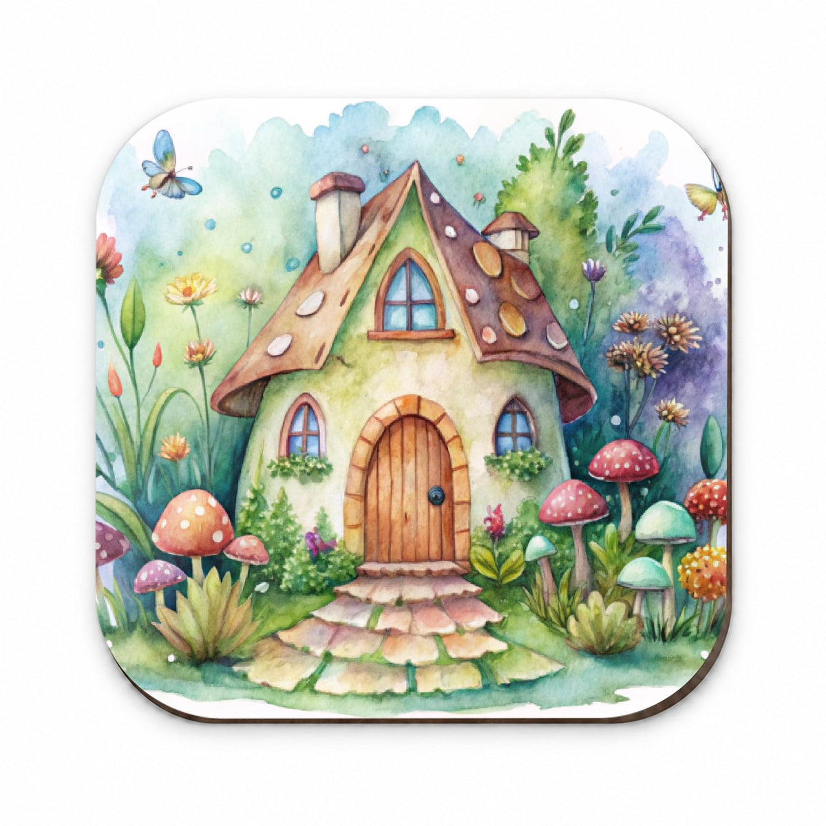 Fairy House Watercolor Fridge Magnet