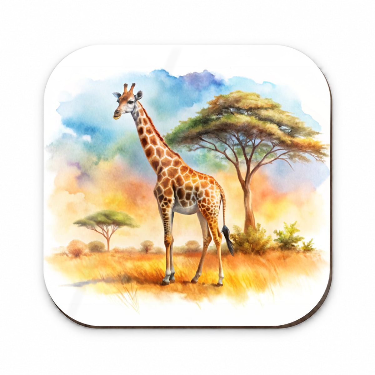 Giraffe African Plain Watercolor Design Fridge Magnet