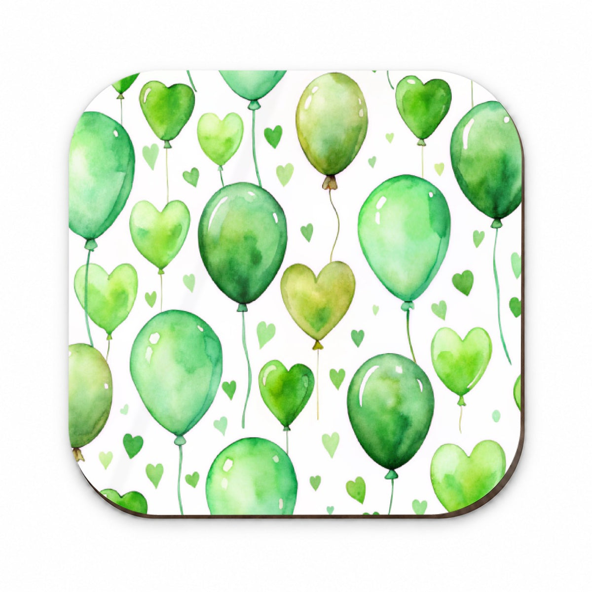 Green Balloons Hearts Watercolor Birthday Fridge Magnet