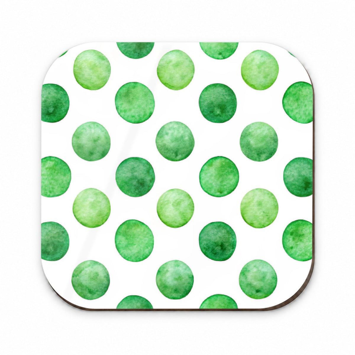 Green Polka Dots White Background Fridge Magnet