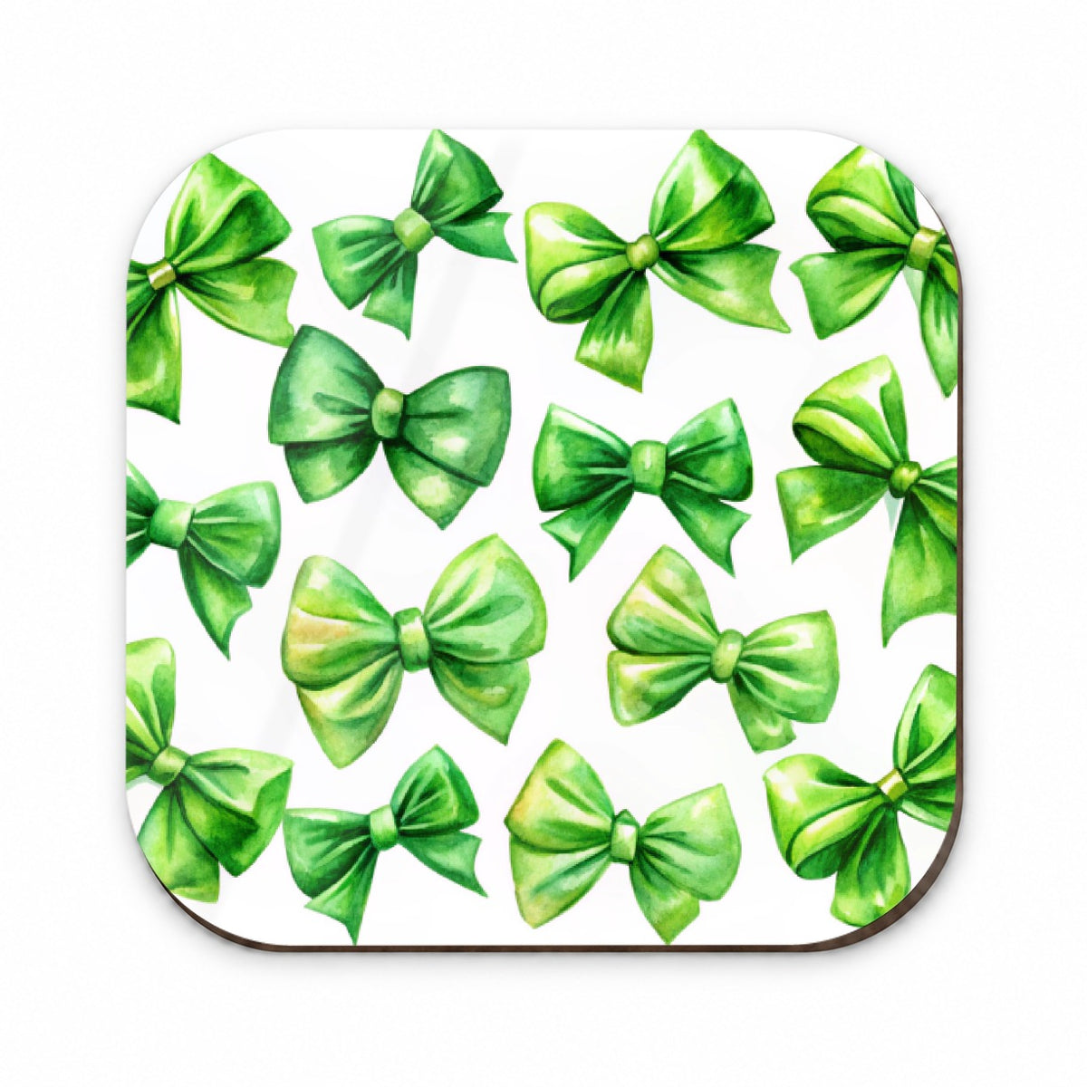 Green Scattered Coquette Bows Watercolor Fridge Magnet