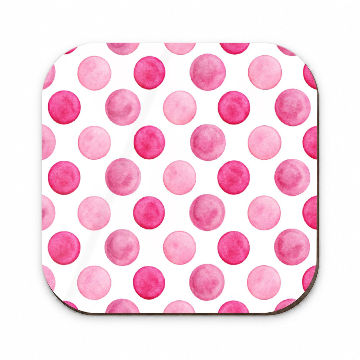 Hot Pink Polka Dots White Background Fridge Magnet
