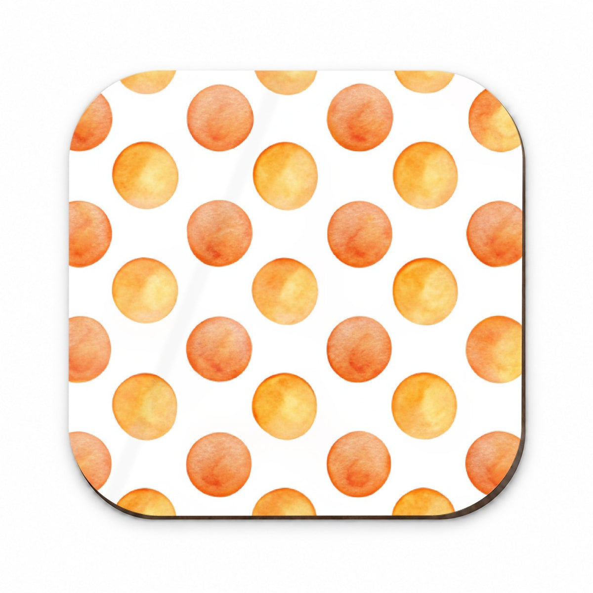 Orange Polka Dots White Background Fridge Magnet