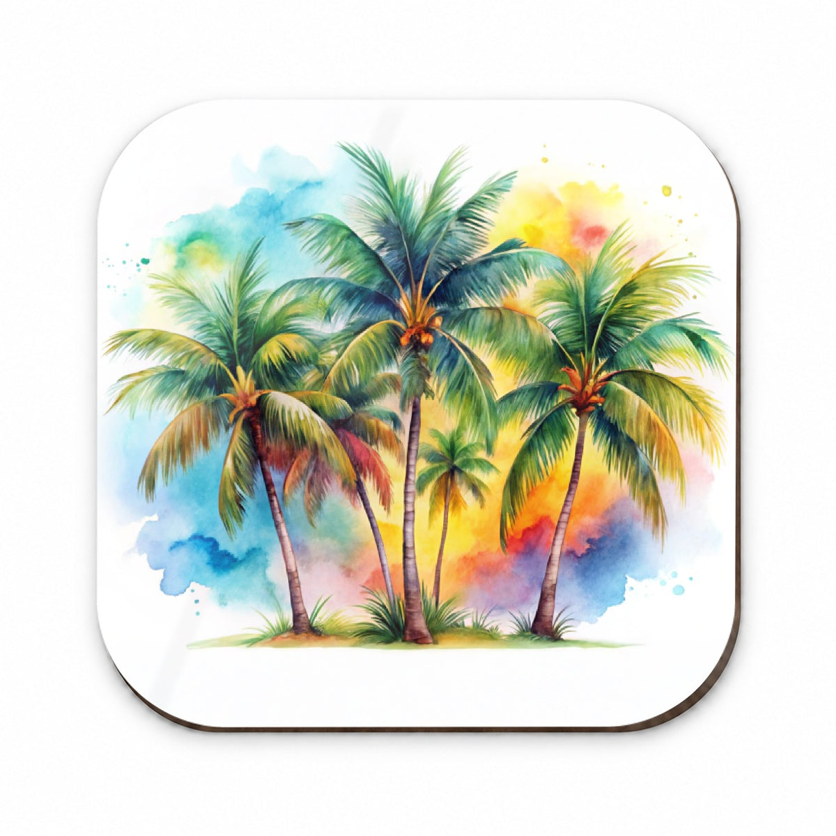 Palm Trees Tropical Watercolor Design Fridge Magnet