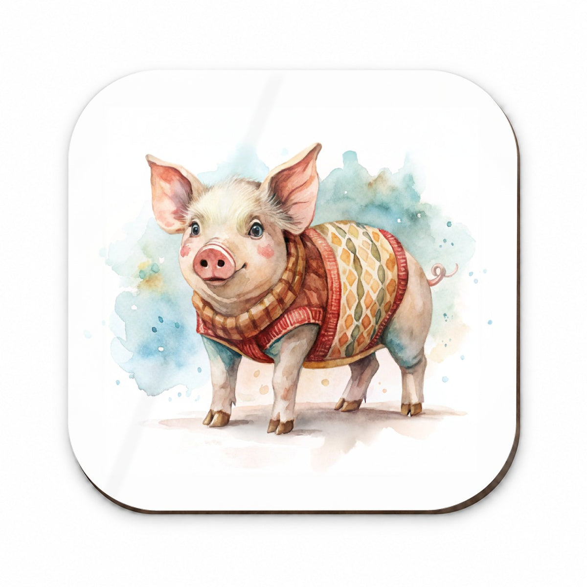 Pig Wearing A Sweater Watercolor Fridge Magnet