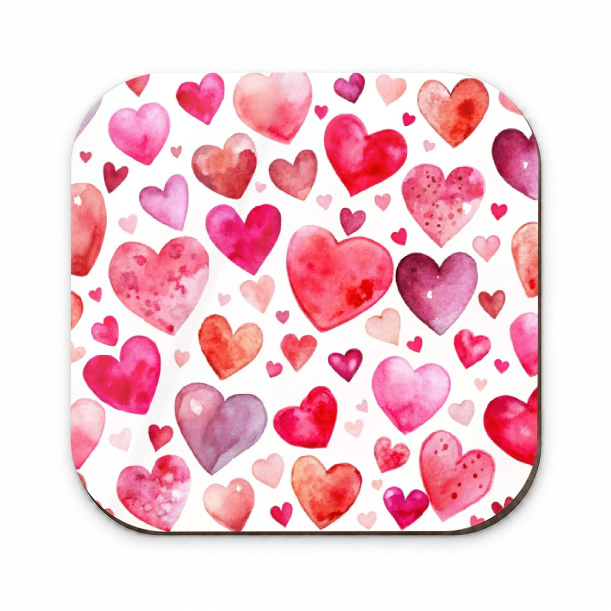 Pink And Red Scattered Hearts Watercolor Fridge Magnet