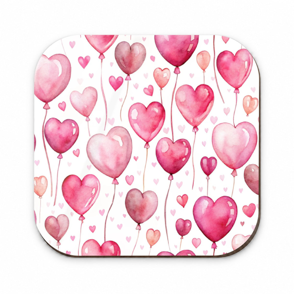 Pink Balloons Hearts Watercolor Birthday Valentine's Love Fridge Magnet