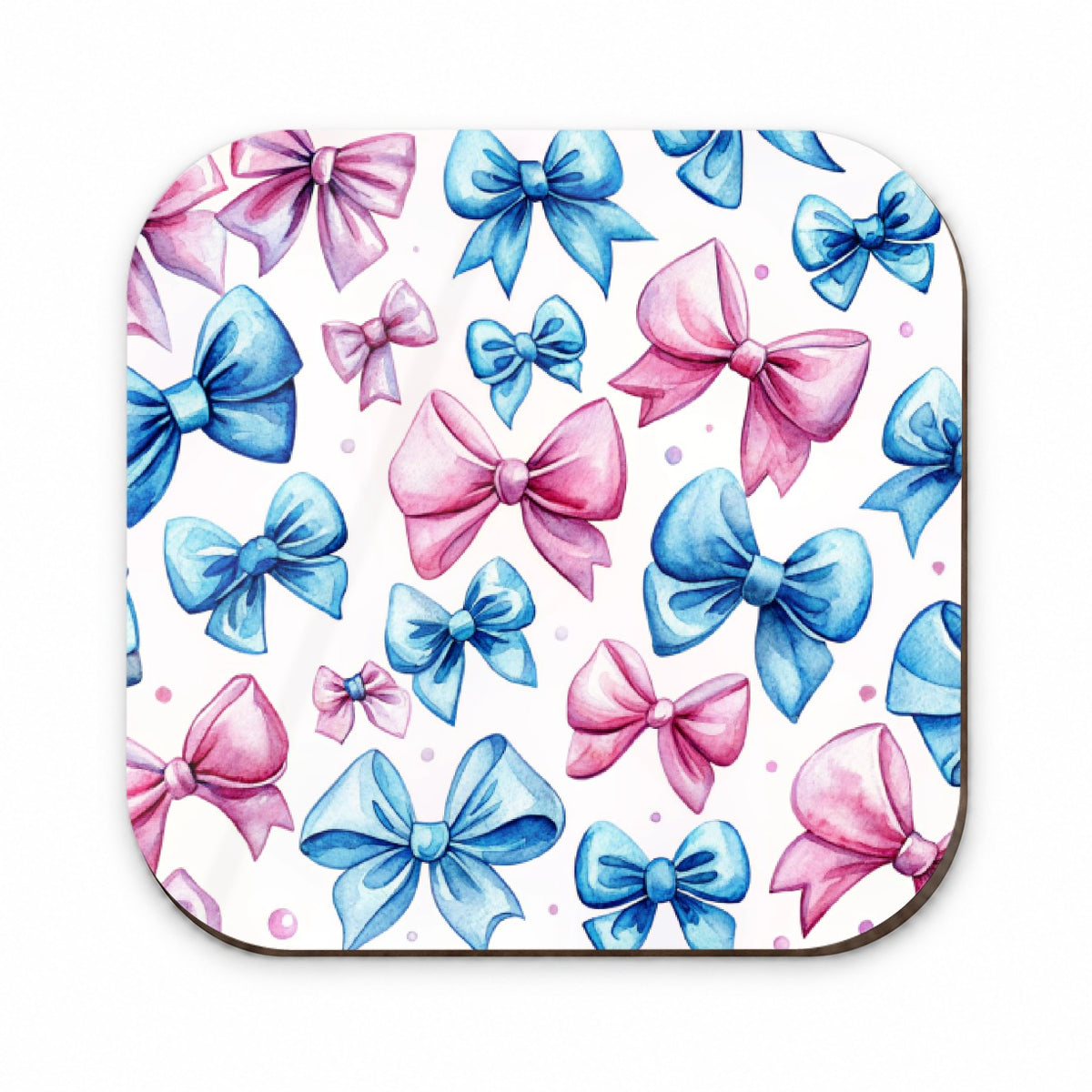 Pink Blue Scattered Coquette Bows Watercolor Fridge Magnet