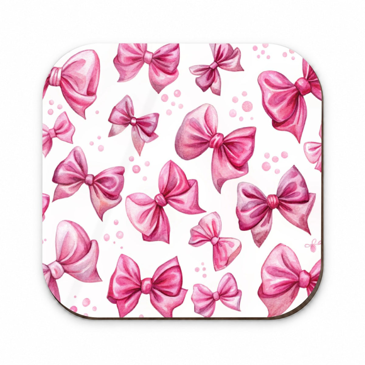 Pink Scattered Coquette Bows Watercolor Fridge Magnet