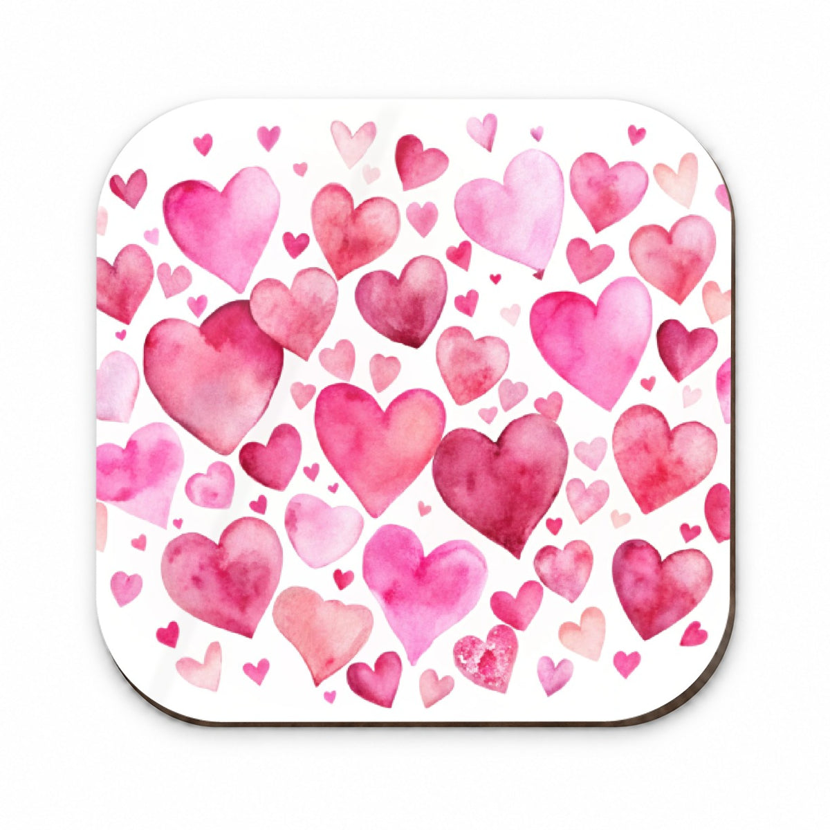 Pink Scattered Hearts Love Valentines Anniversary Watercolor Fridge Magnet