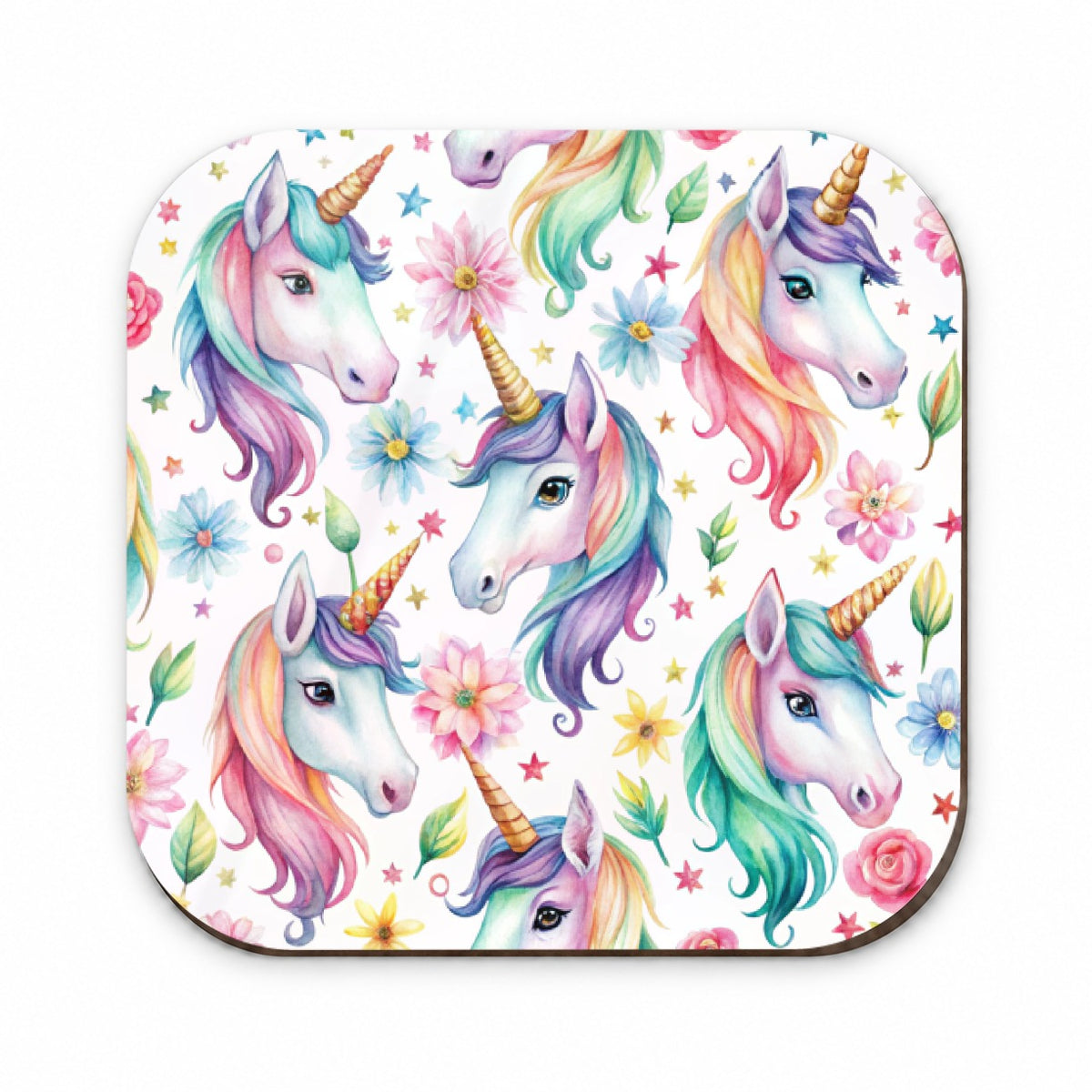 Pretty Unicorn Faces Watercolor Fridge Magnet