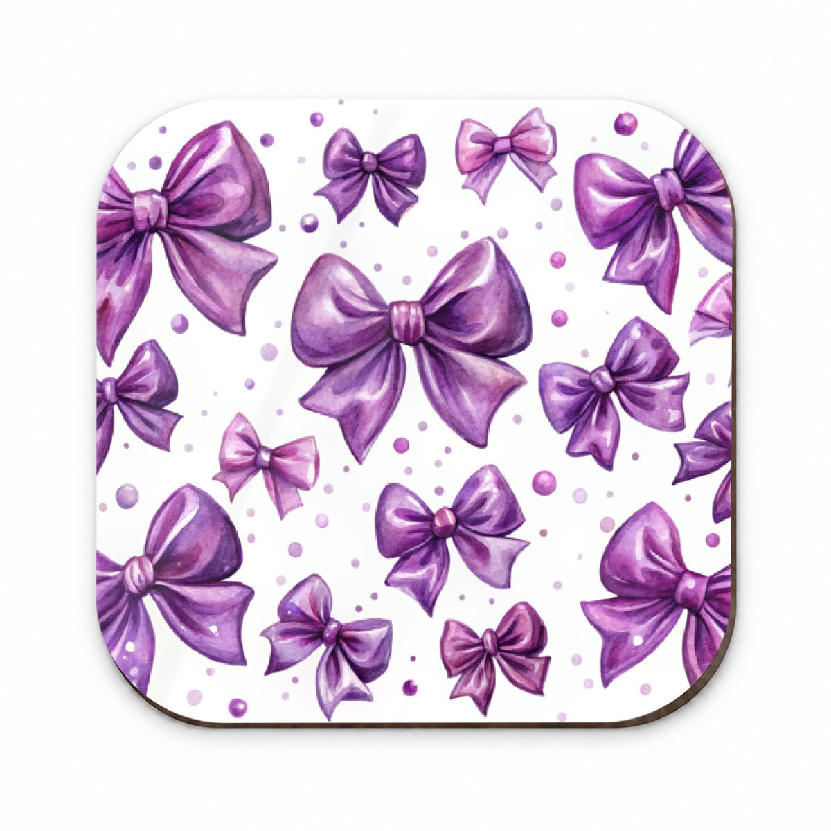Purple Scattered Coquette Bows Watercolor Fridge Magnet