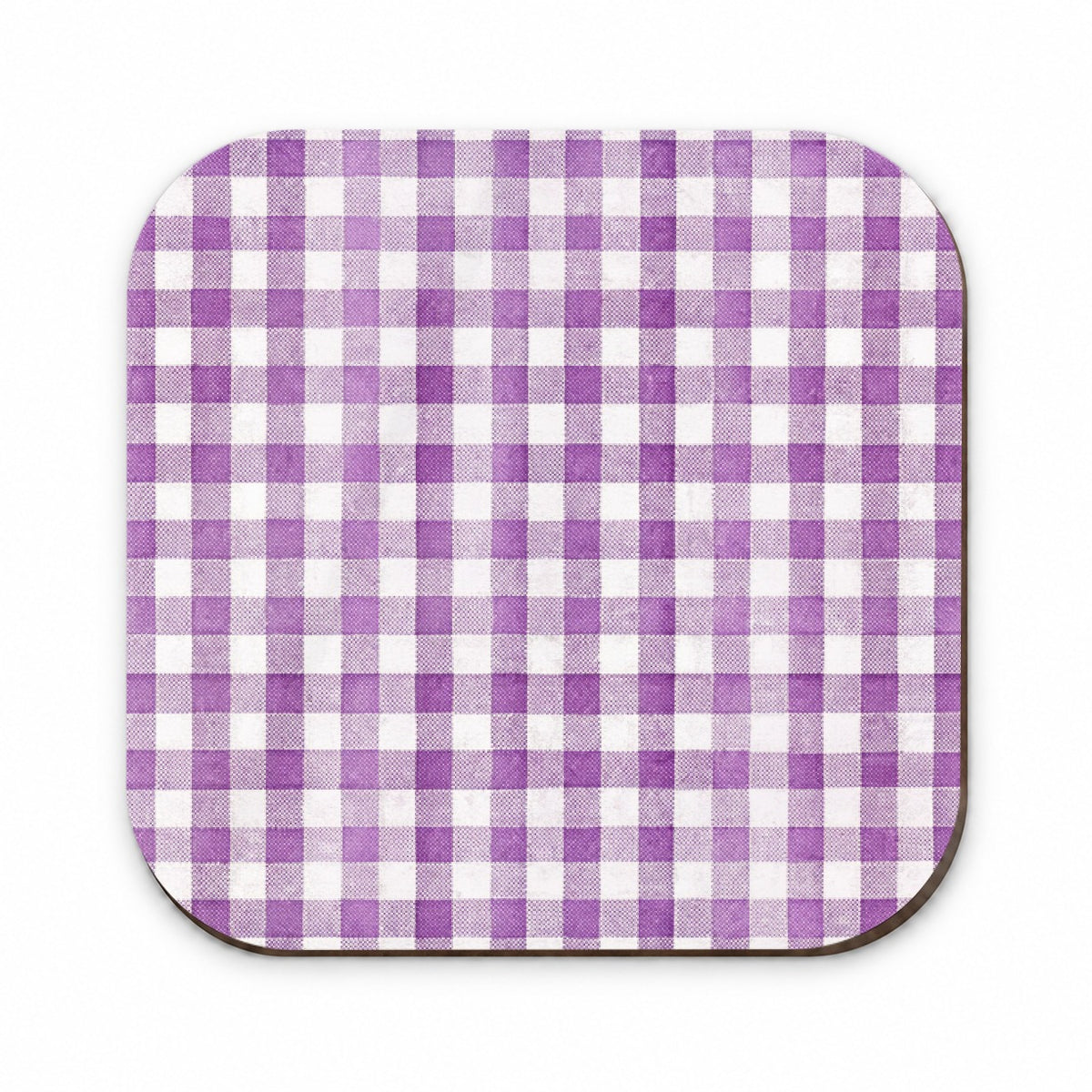 Purple White Gingham Watercolor Fridge Magnet