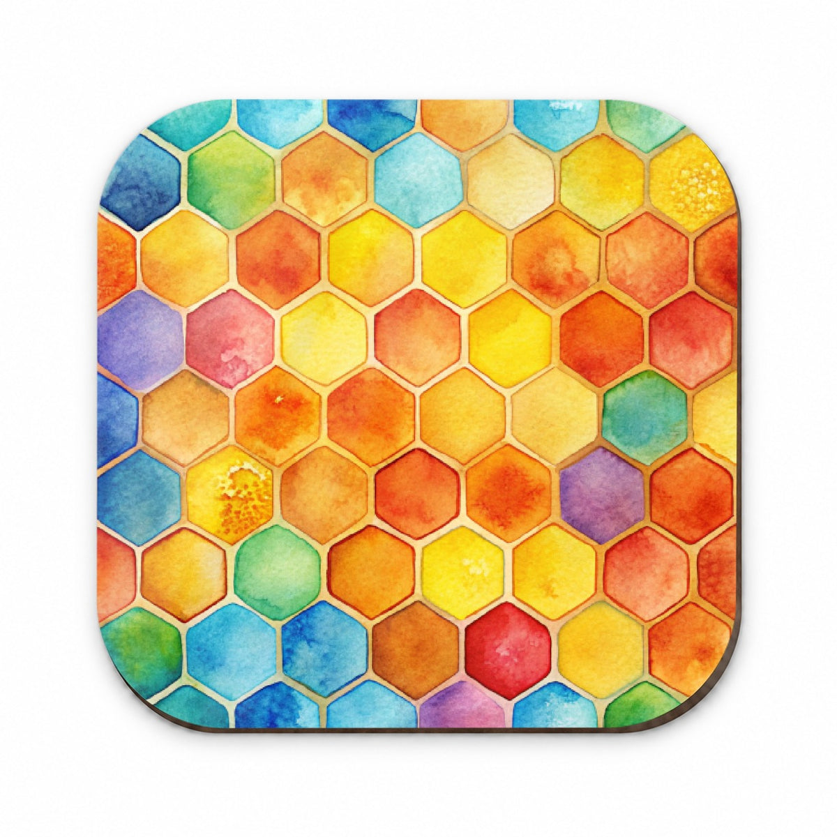 Rainbow Honeycomb Background Watercolor Fridge Magnet