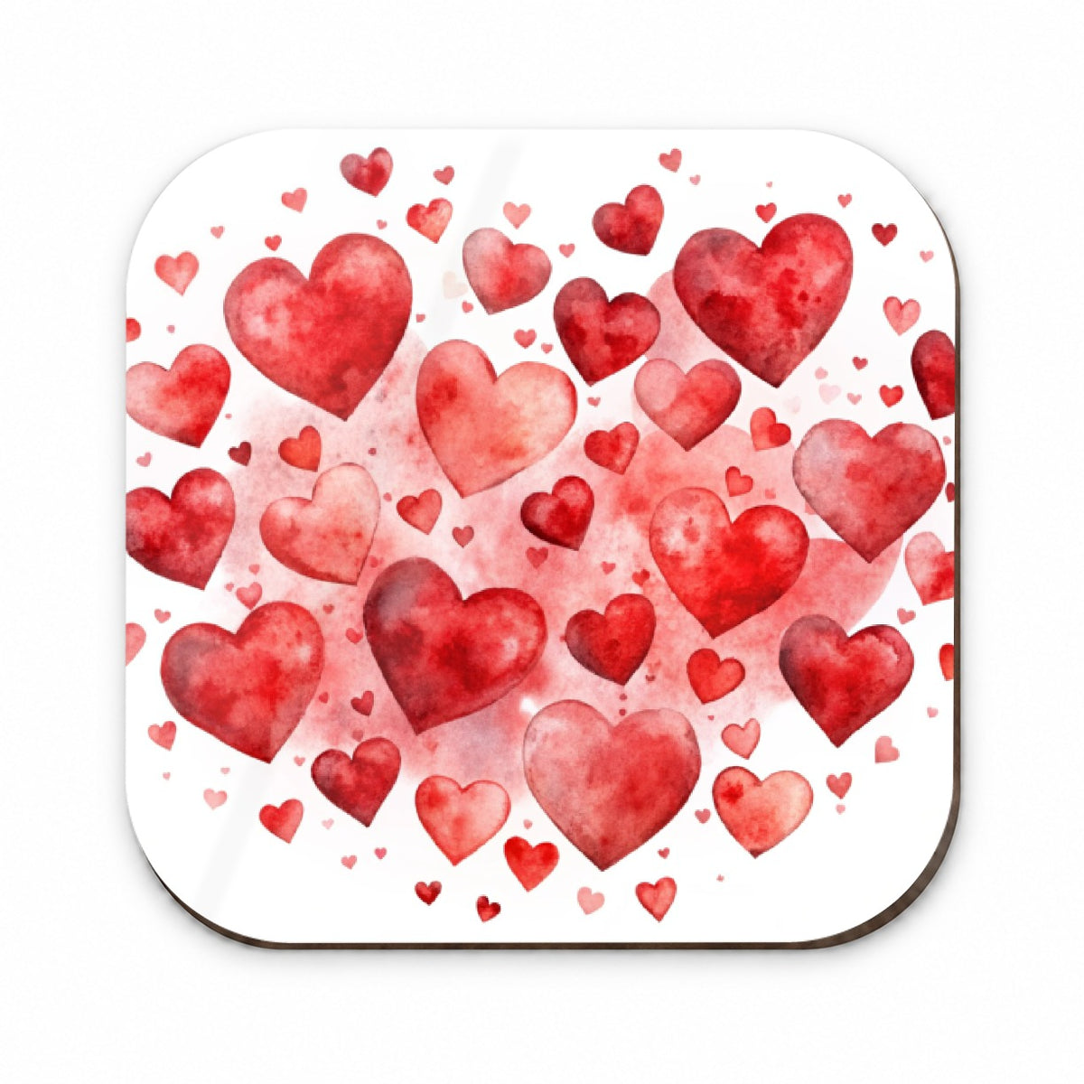 Red Scattered Hearts Love Anniversary Watercolor Fridge Magnet
