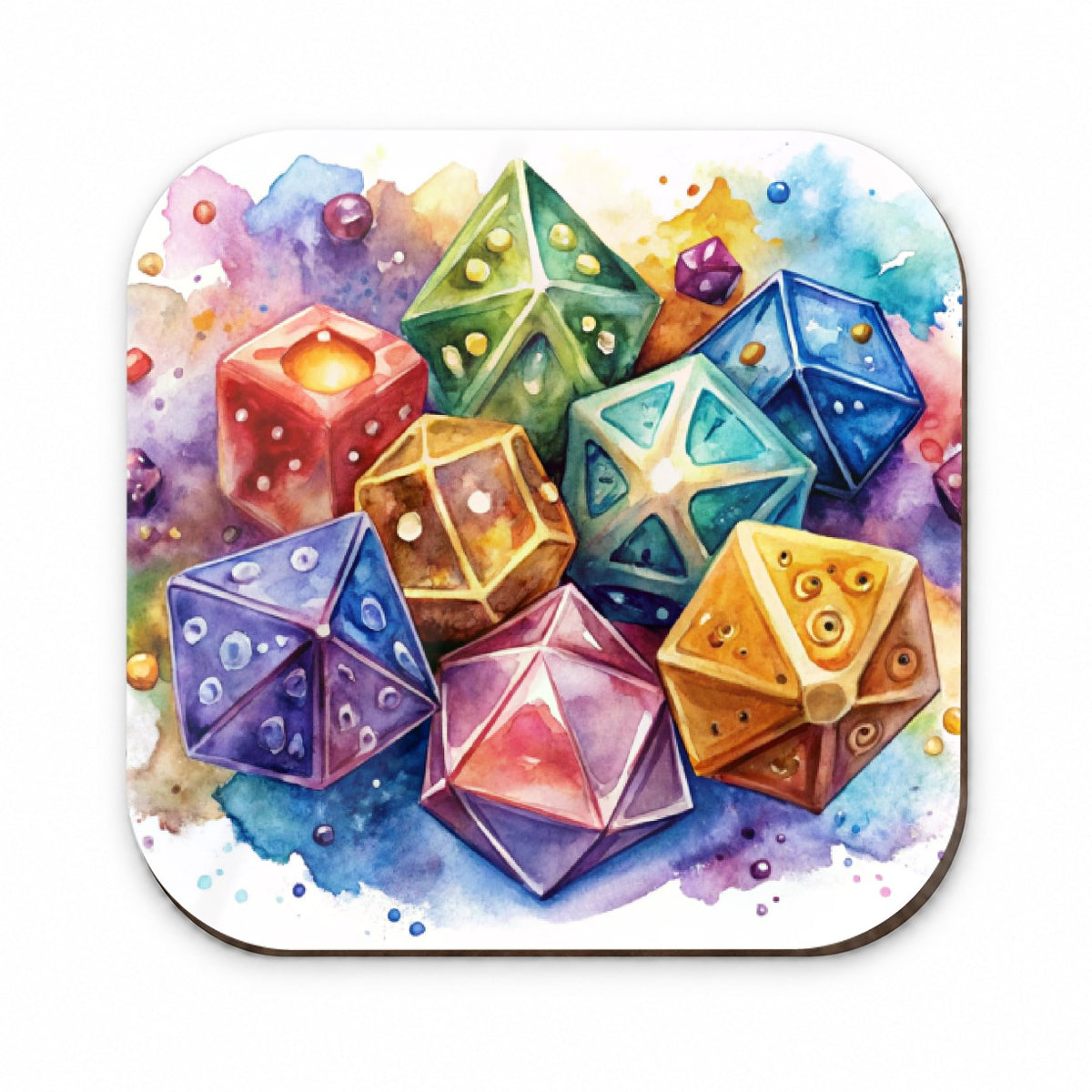 Role Playing Game Dice Watercolor Design Fridge Magnet