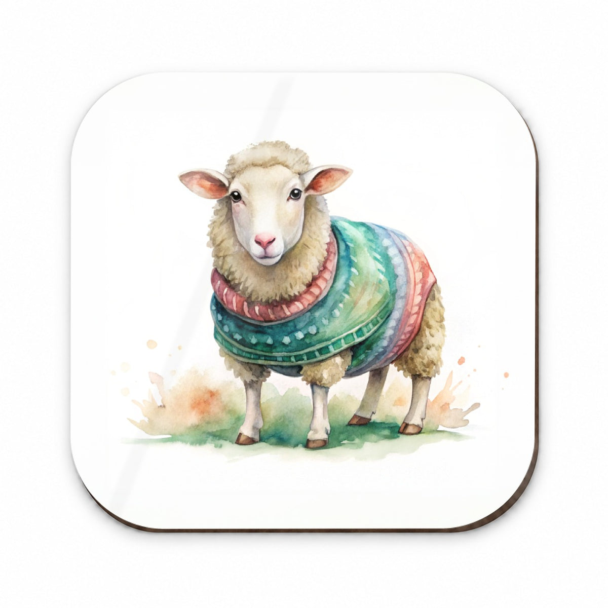 Sheep Wearing A Sweater Watercolor Fridge Magnet