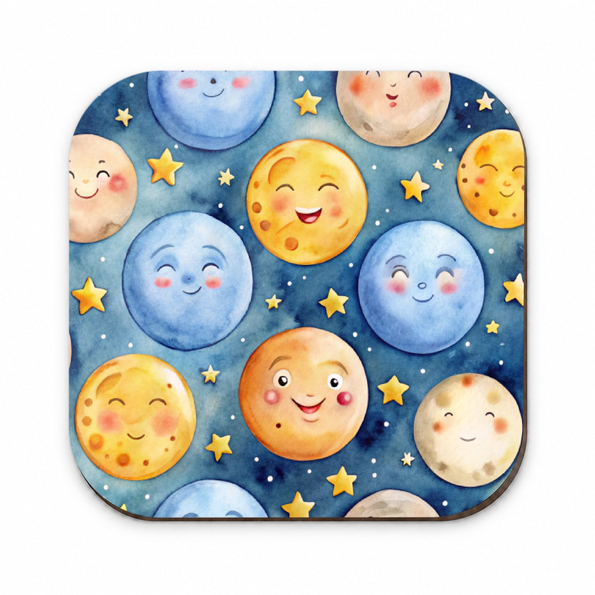 Smiling Moons Watercolor Fridge Magnet