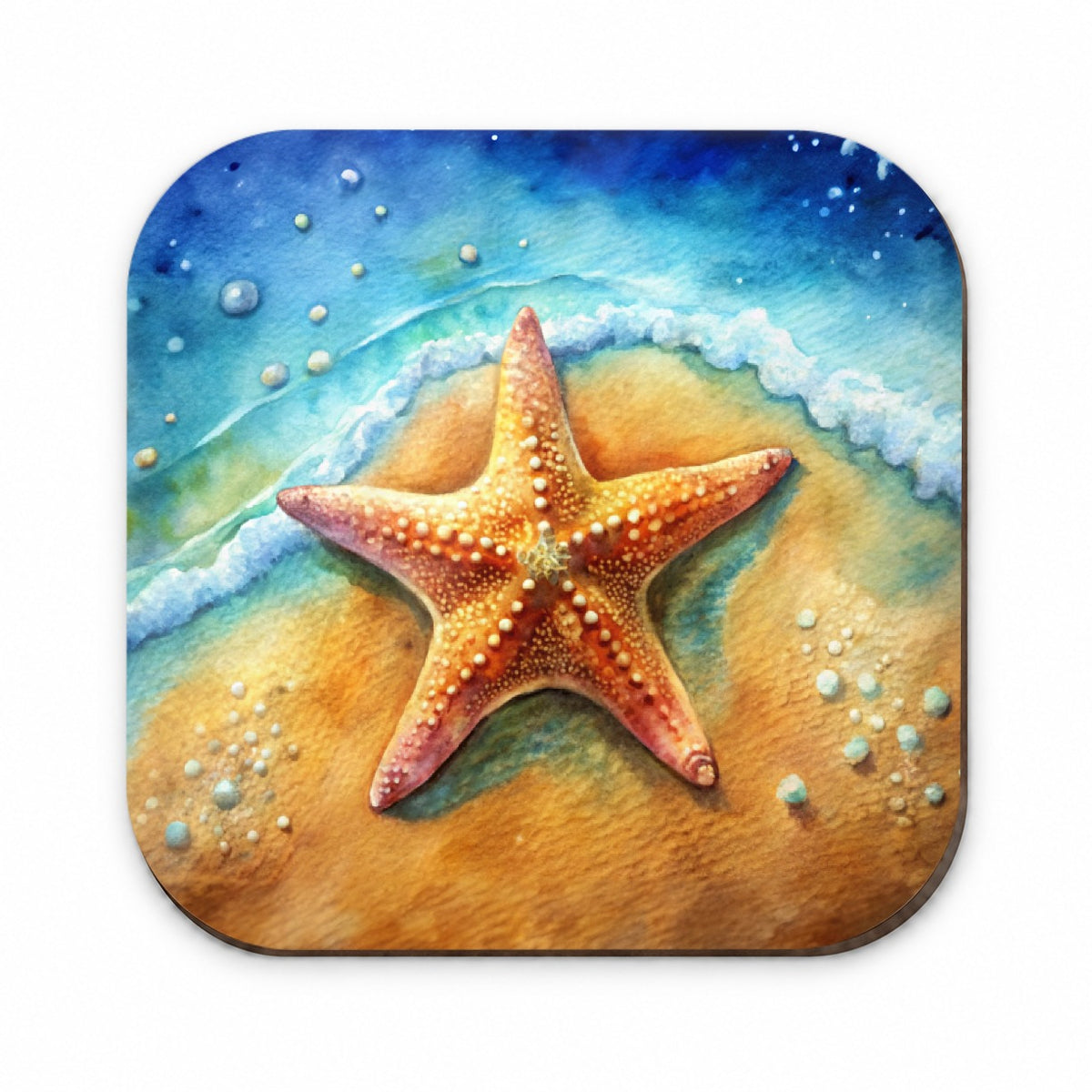 Starfish Sand Watercolor Design Fridge Magnet