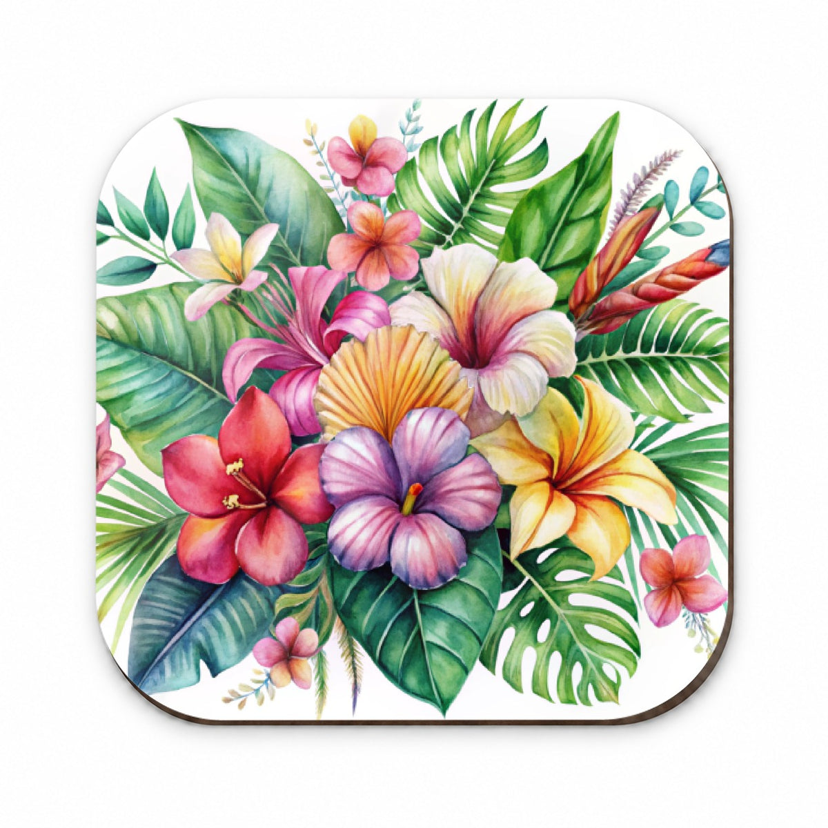 Tropical Flowers Watercolor Design Fridge Magnet