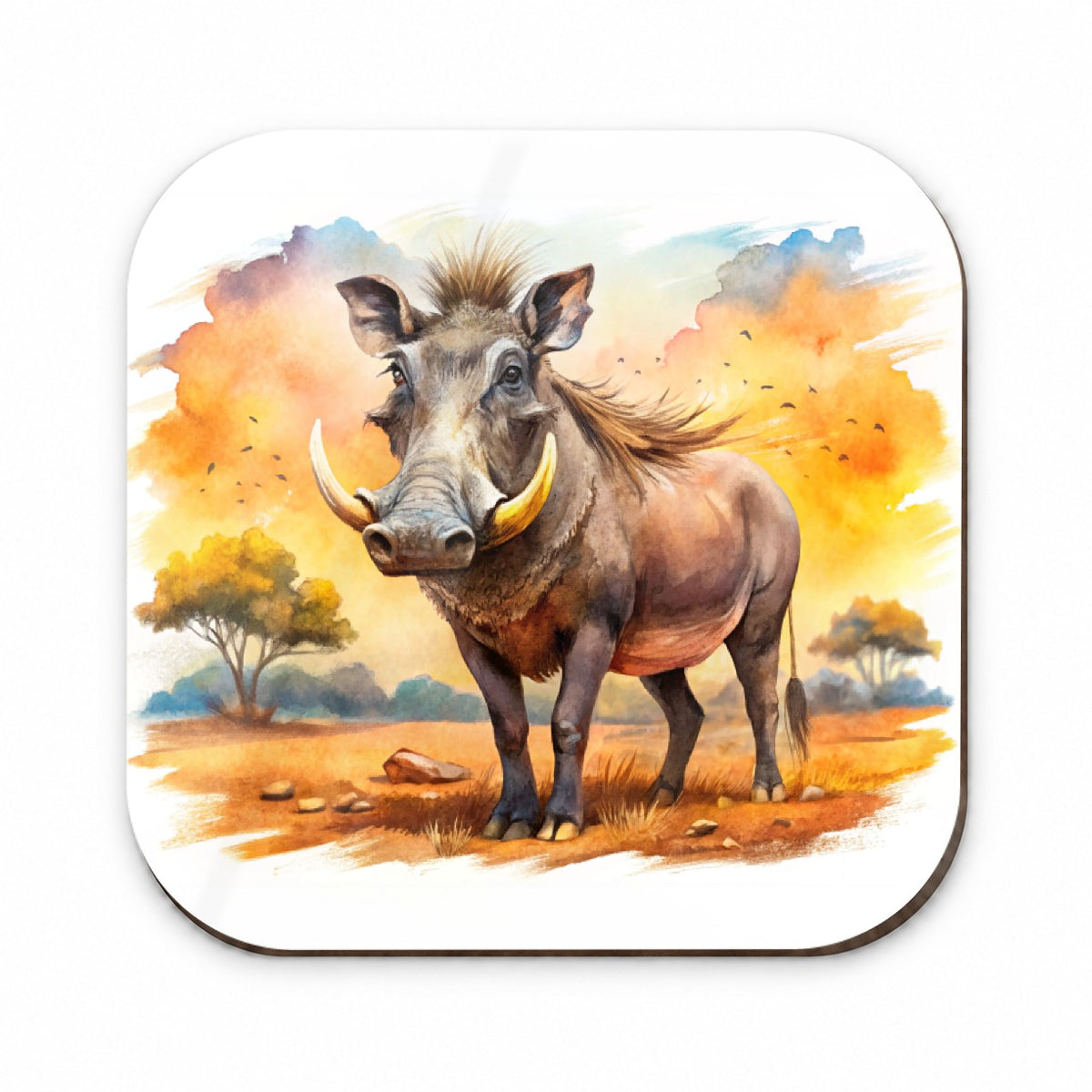 Warthog African Plain Watercolor Design Fridge Magnet