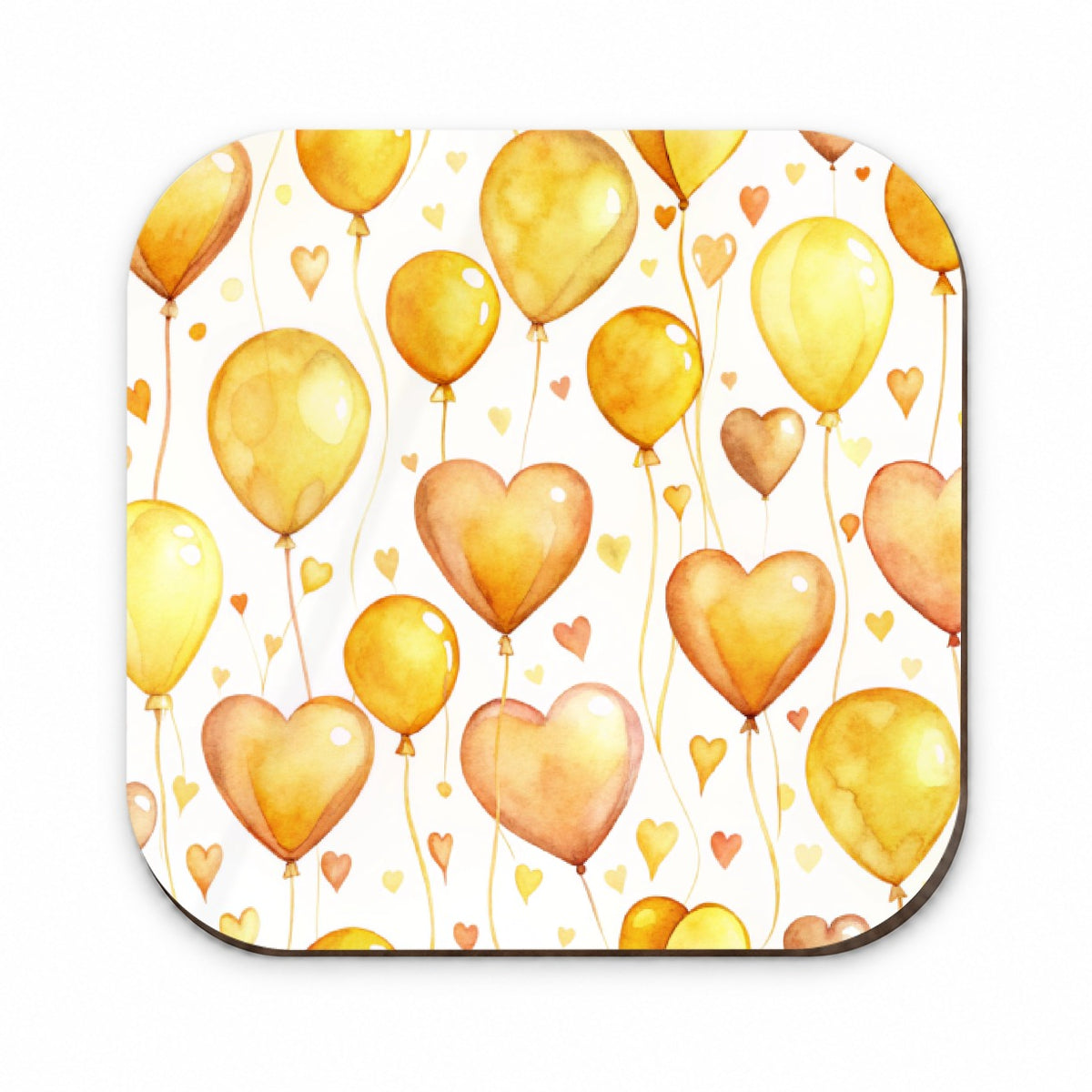 Yellow Balloons Hearts Watercolor Fridge Magnet