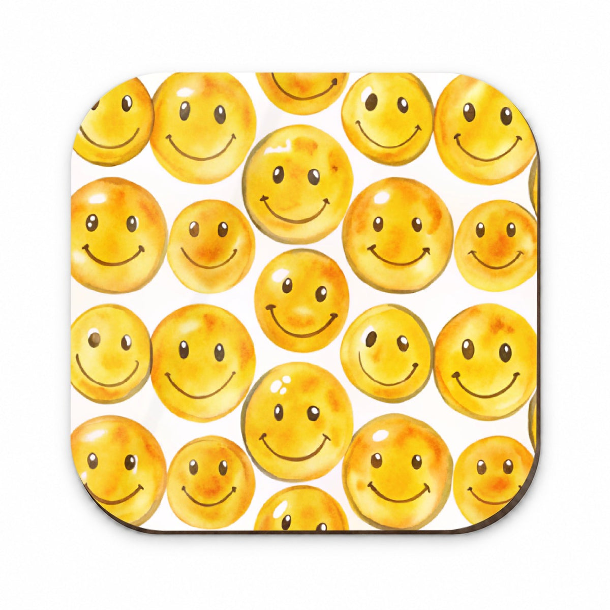 Yellow Smile Faces Watercolor Fridge Magnet