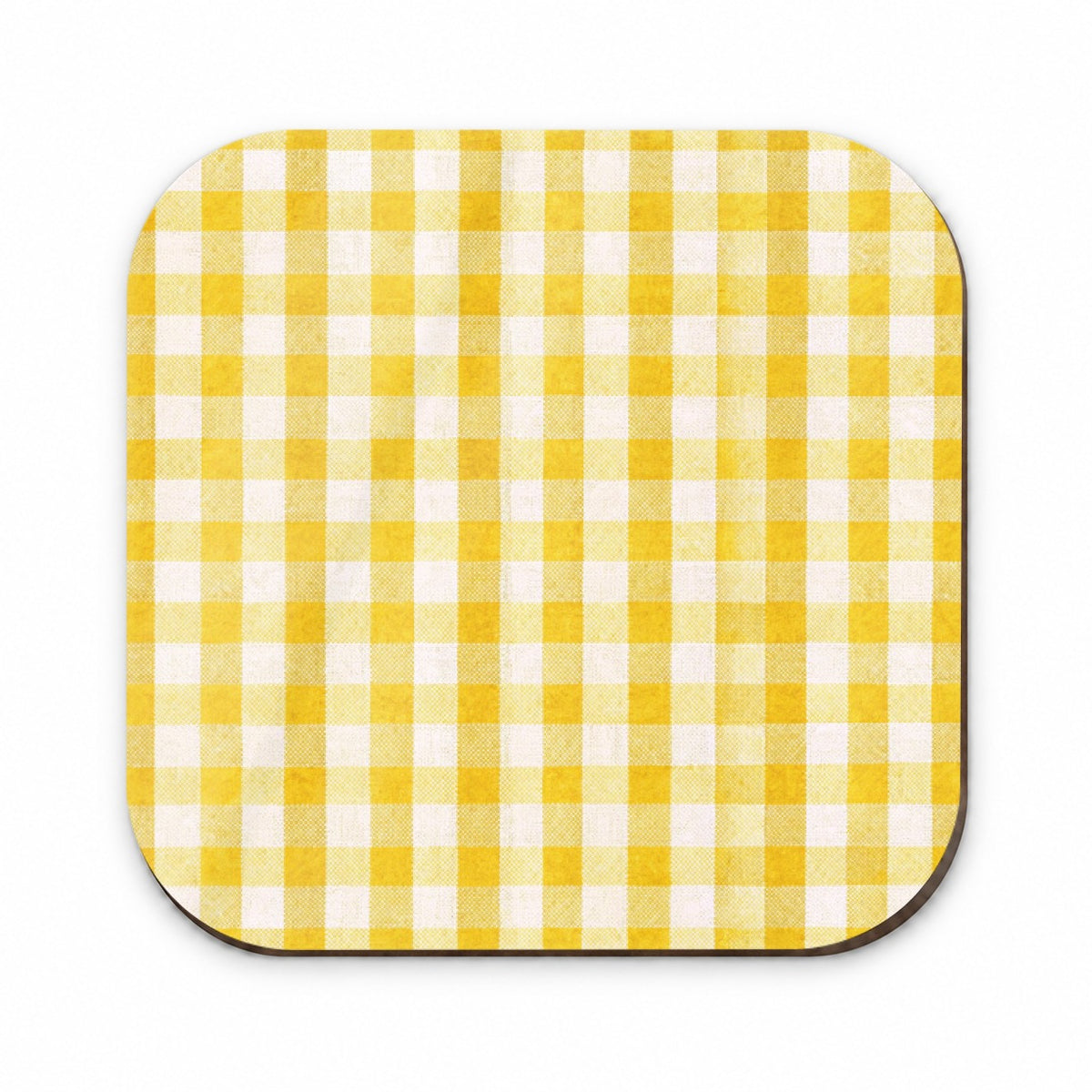 Yellow White Gingham Watercolor Fridge Magnet