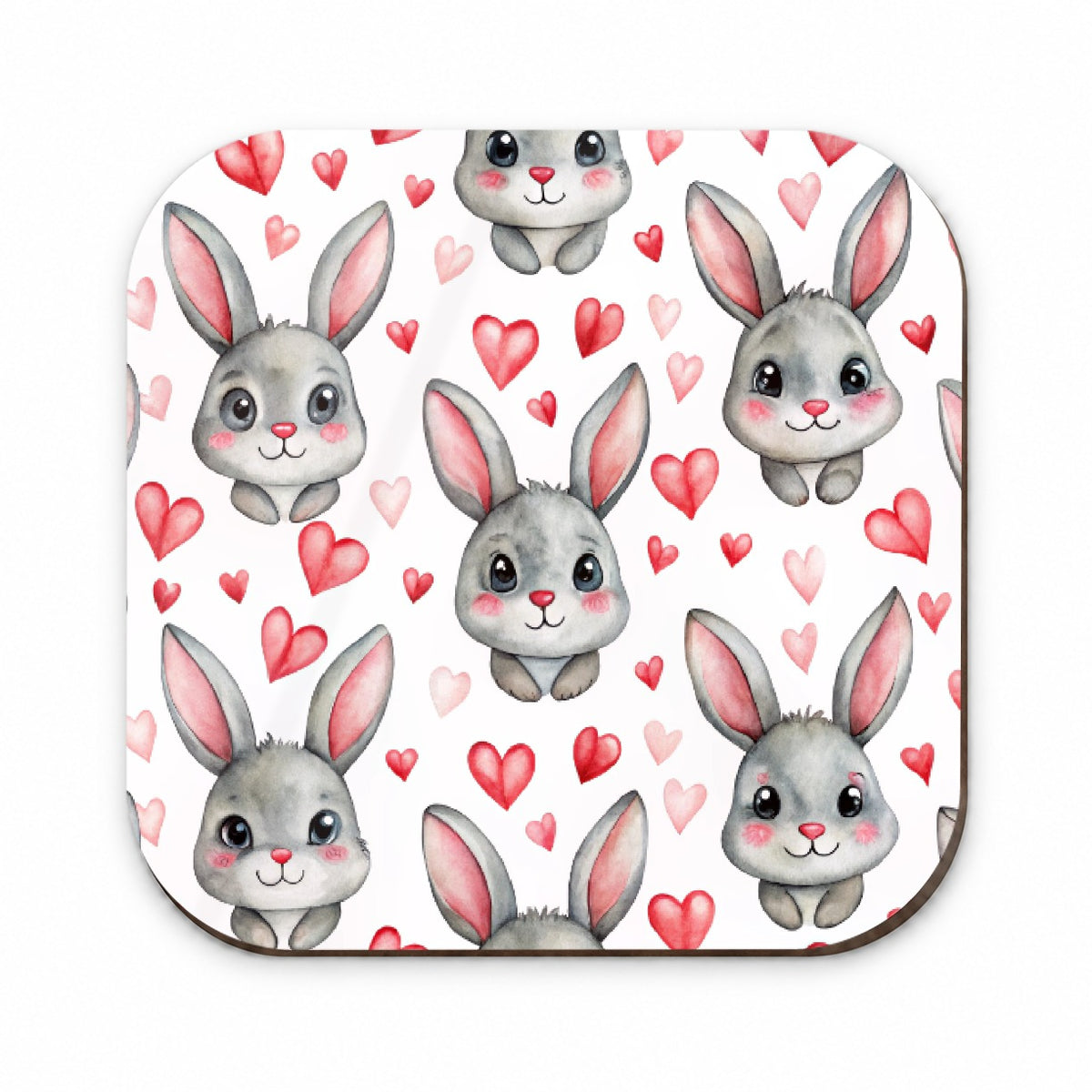 Adorable Gray Bunnies And Hearts Fridge Magnet