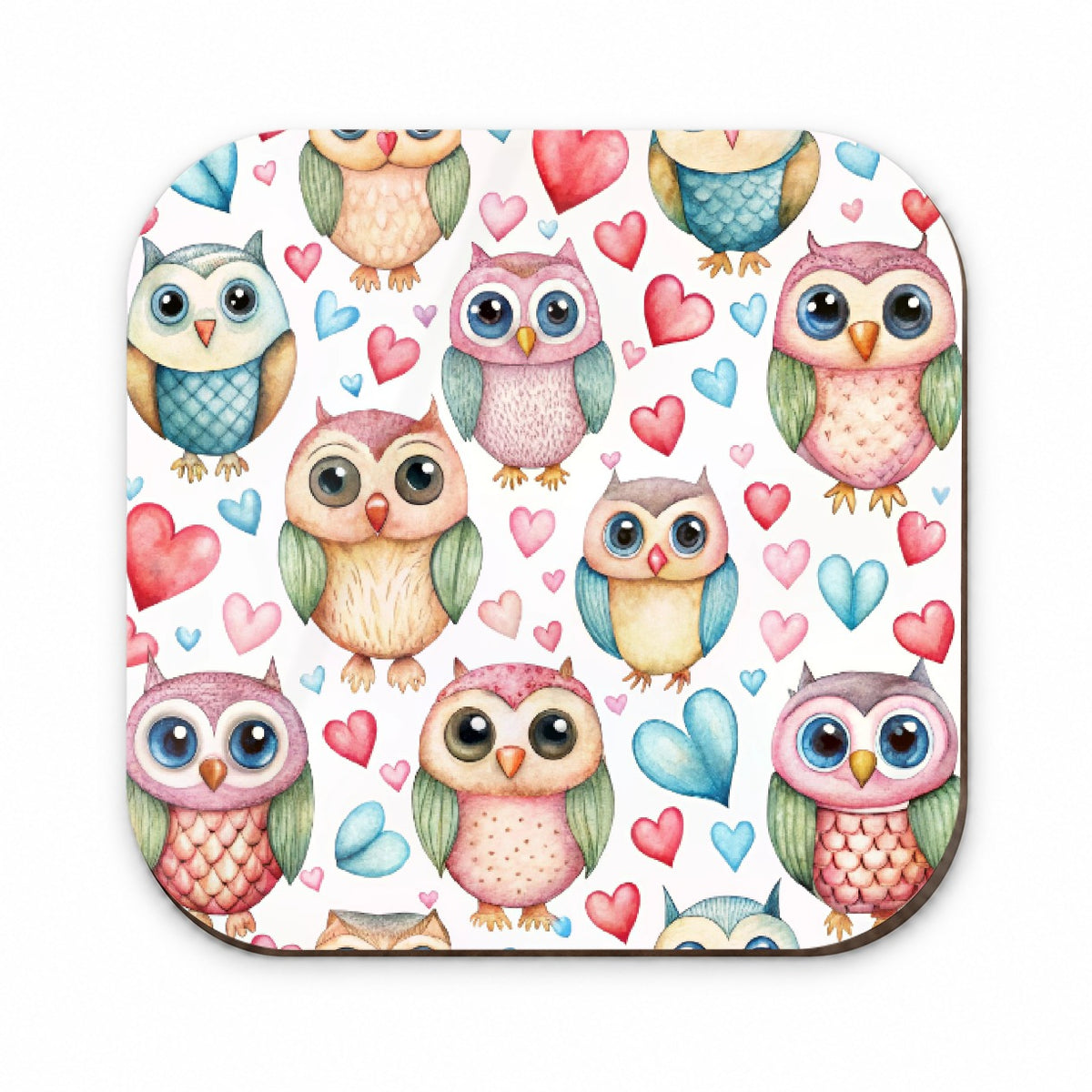 Adorable Owls And Hearts Fridge Magnet