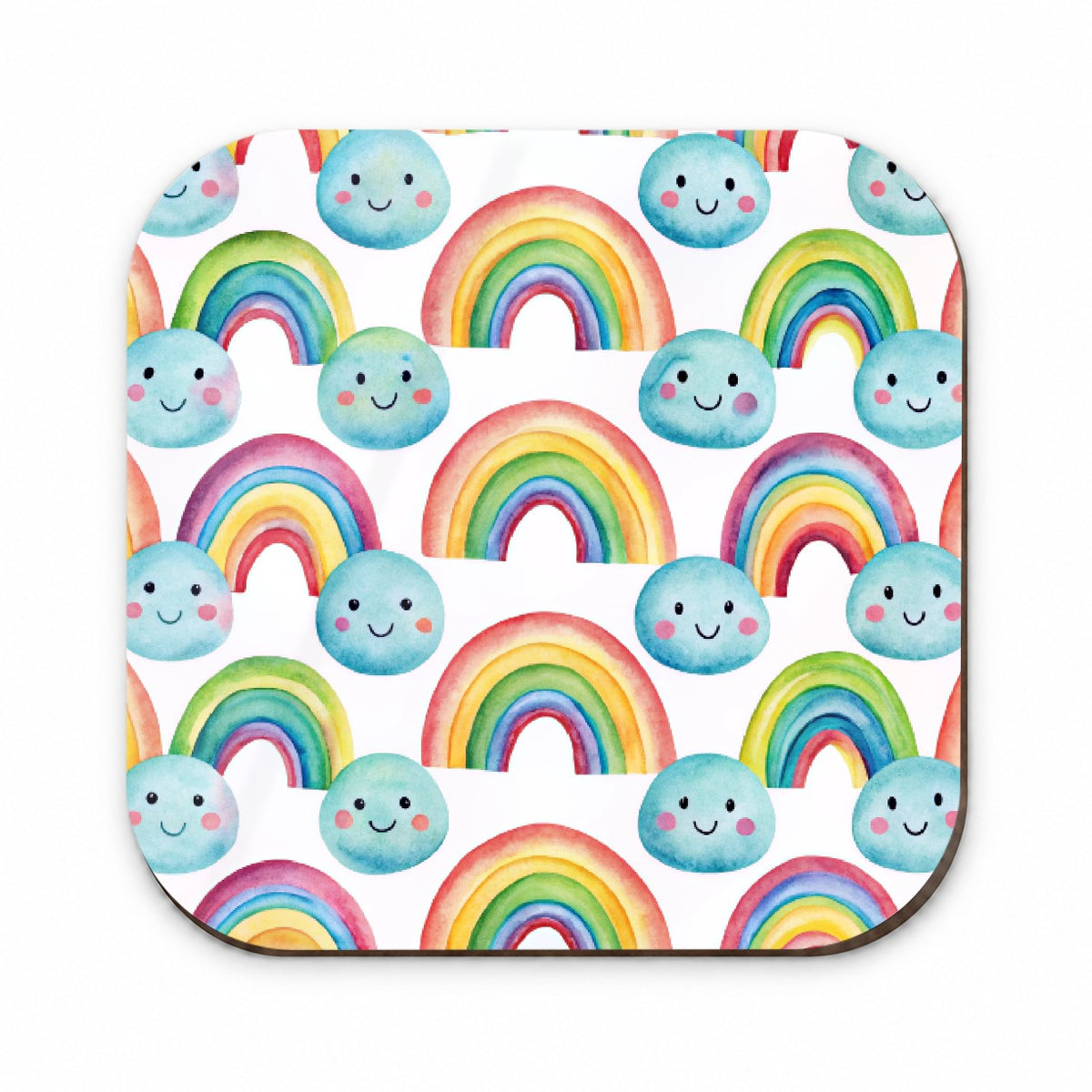 Adorable Smiling Rainbows Clouds Fridge Magnet