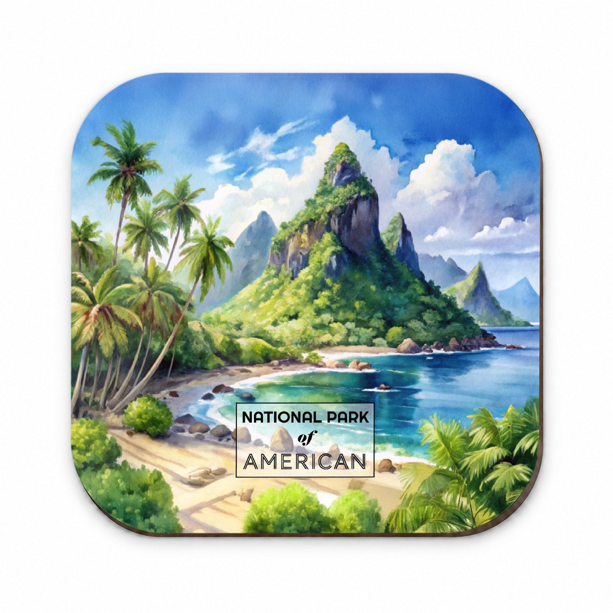 American Samoa National Park Watercolor Fridge Magnet