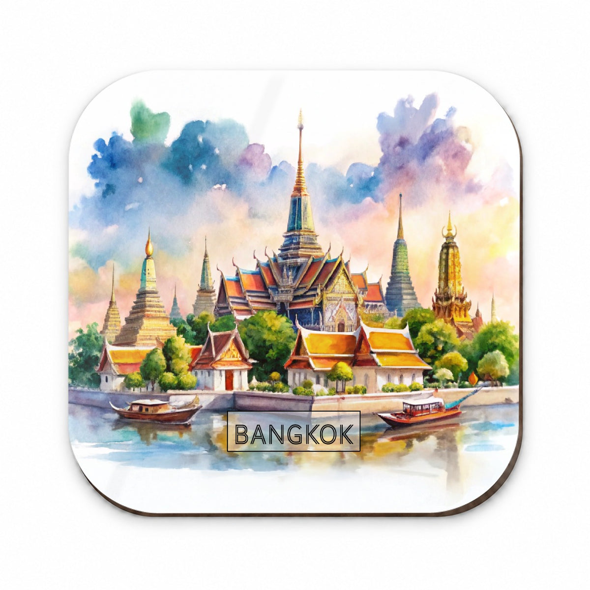 Bangkok Thailand Travel City Watercolor Fridge Magnet