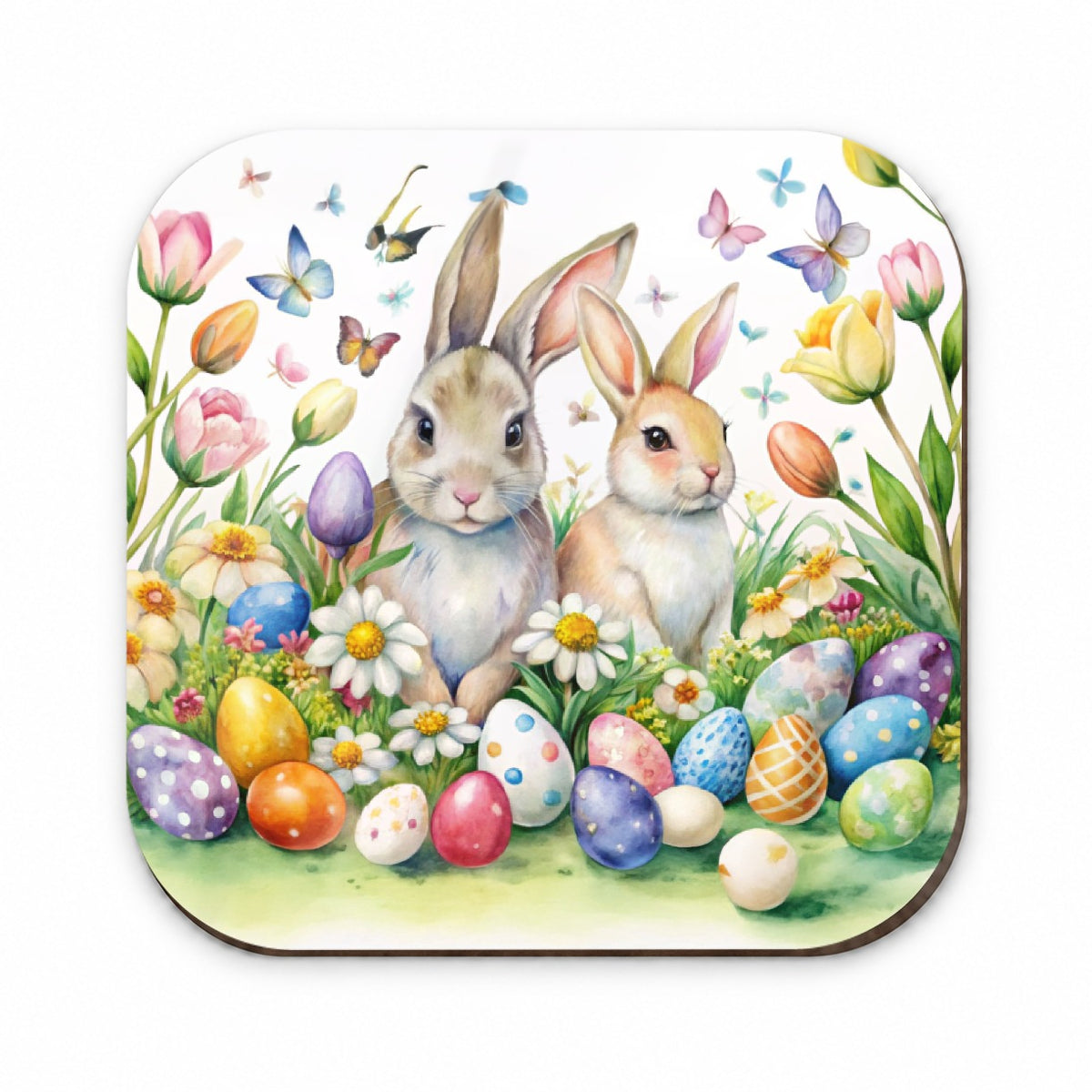 Beautiful Easter Bunnies Rabbits Eggs Flowers Fridge Magnet