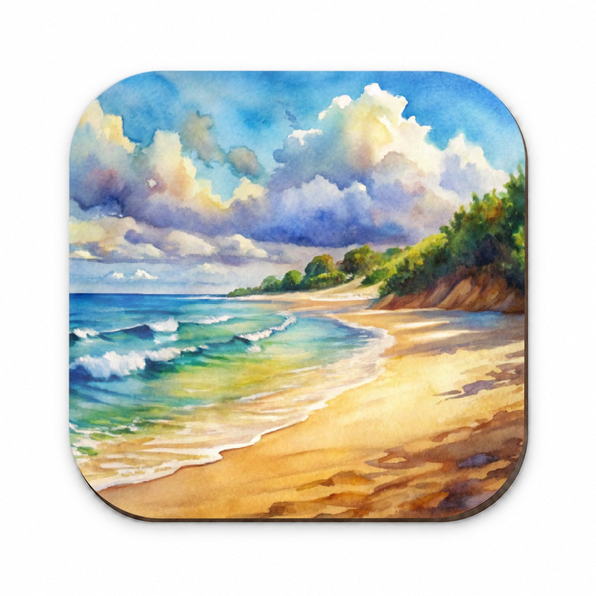 Beautiful Sandy Beach Watercolor Fridge Magnet
