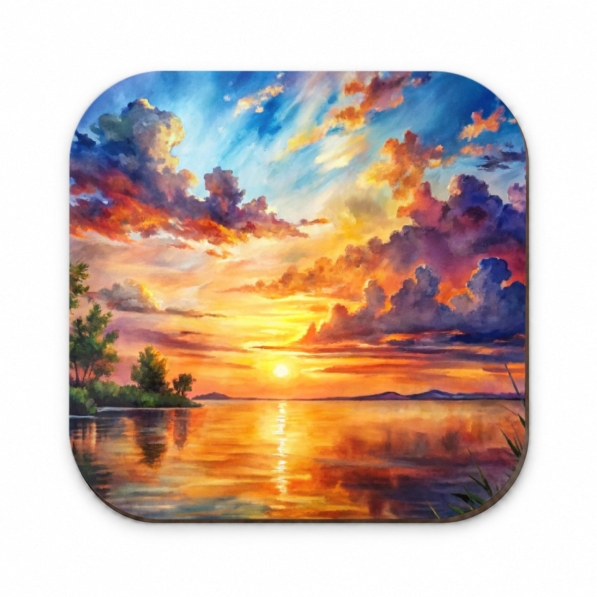Beautiful Sunset Watercolor Fridge Magnet
