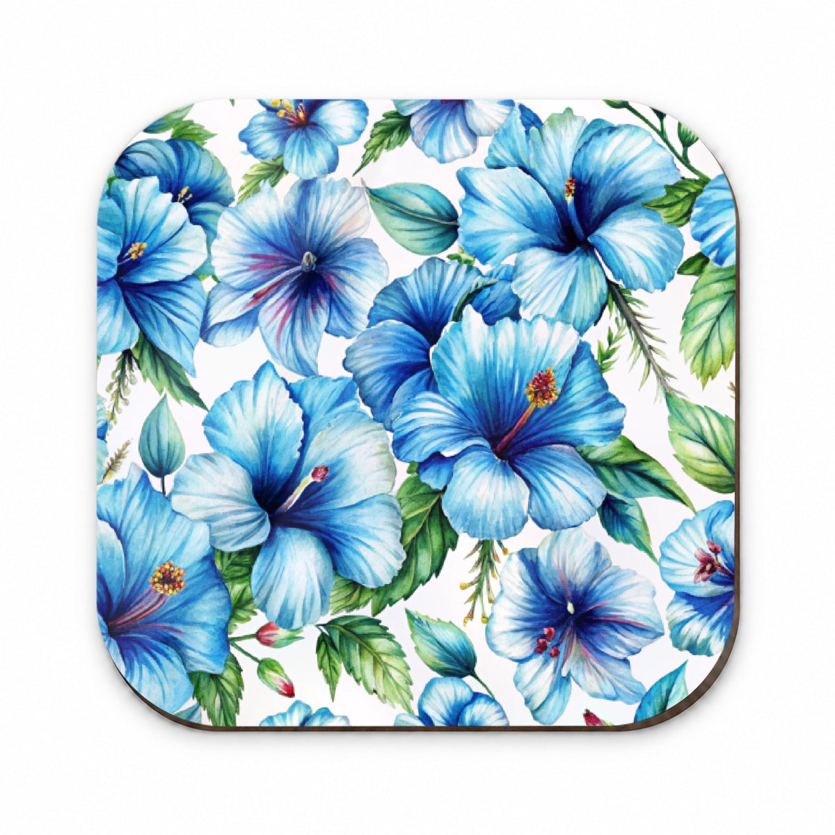 Blue Hibiscus Flowers Watercolor Fridge Magnet