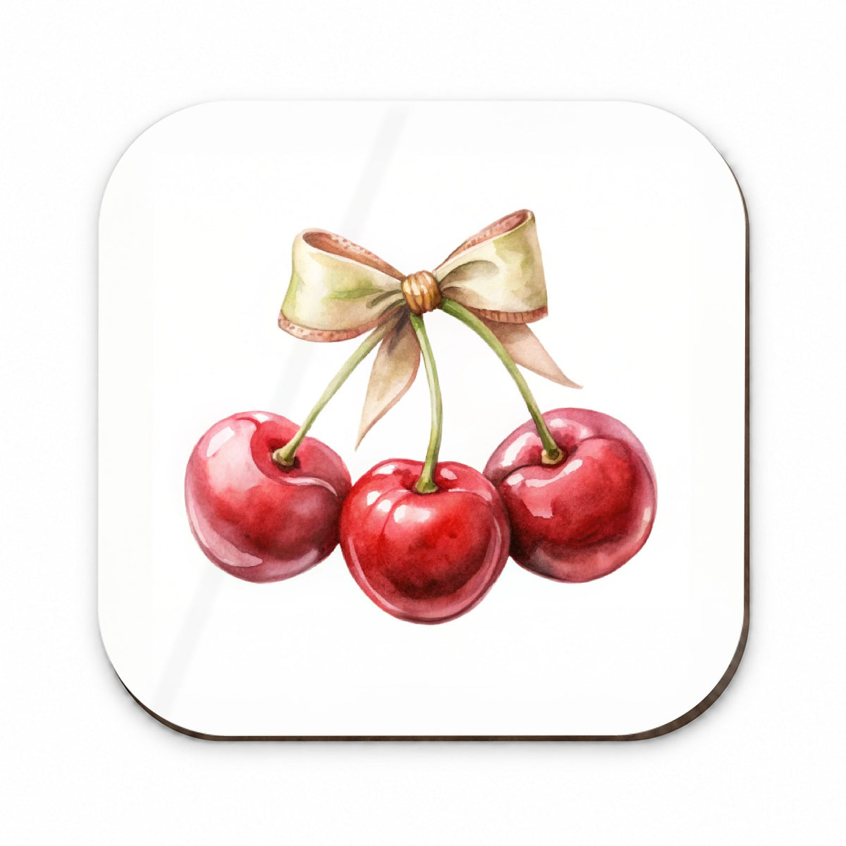 Bow Tied Around Cherries Coquette Fridge Magnet