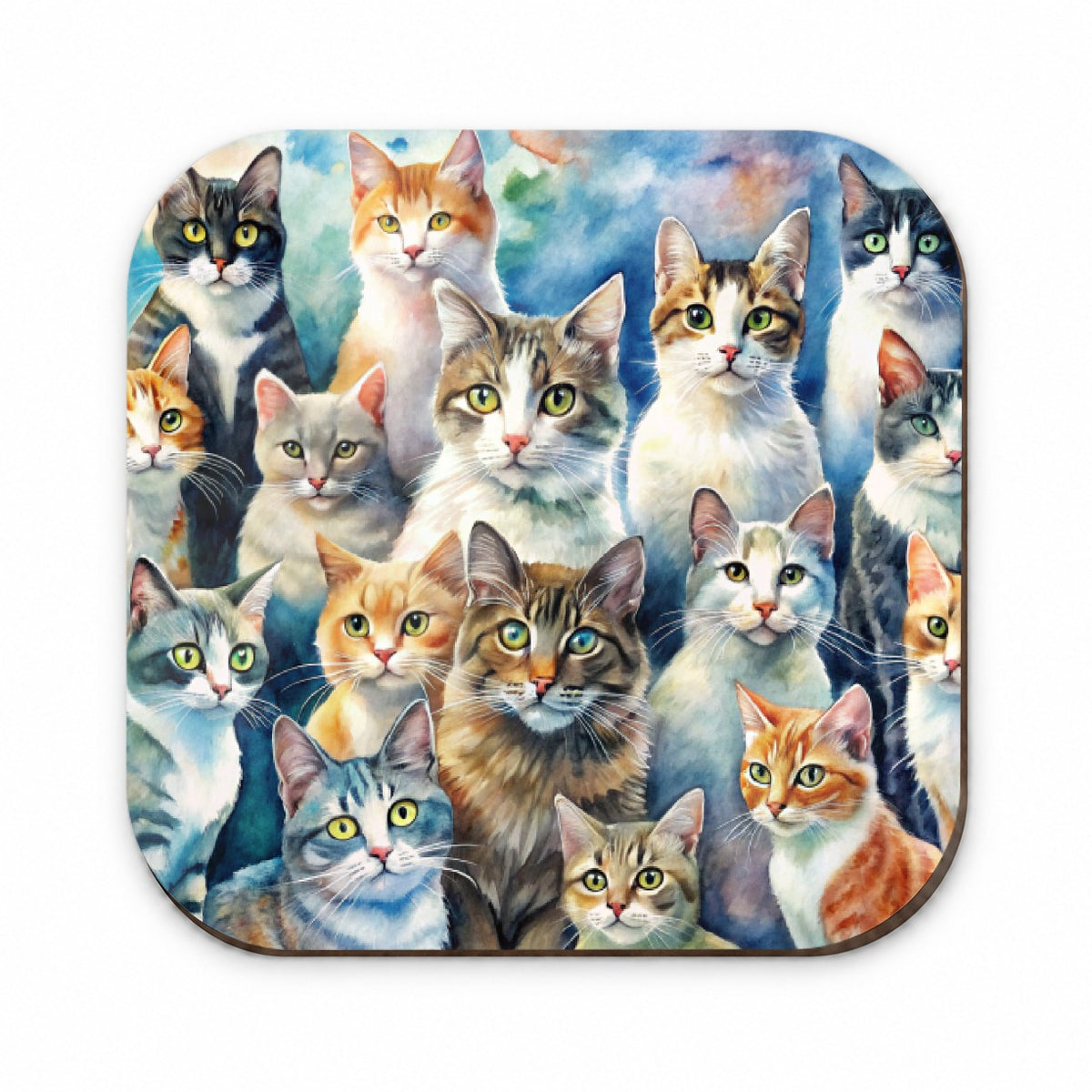 Bunch Of Cats Watercolor Fridge Magnet