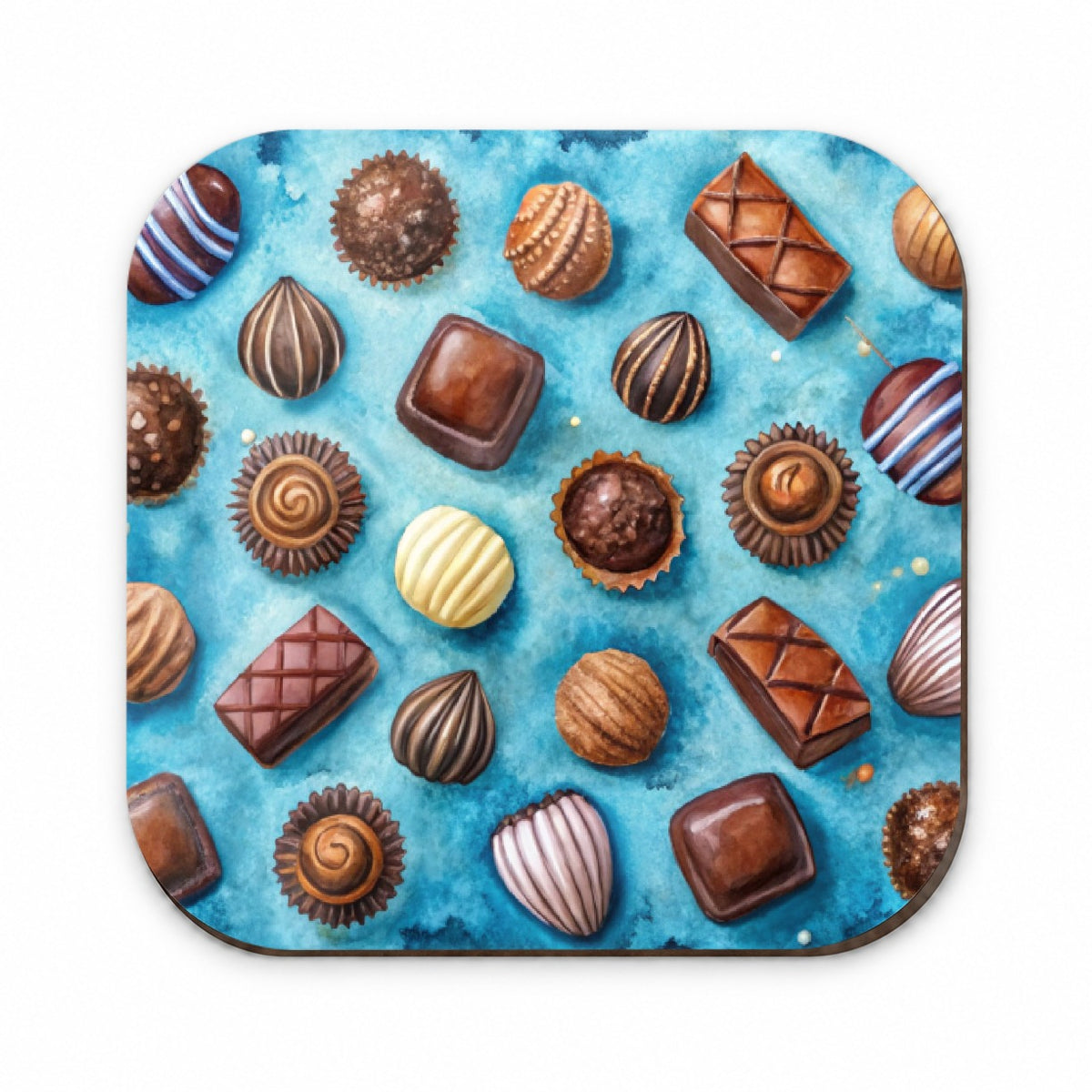 Chocolates Candy Blue Background Watercolor Fridge Magnet