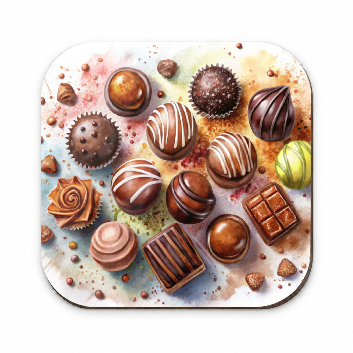 Chocolates Dark Milk Candy Watercolor Fridge Magnet