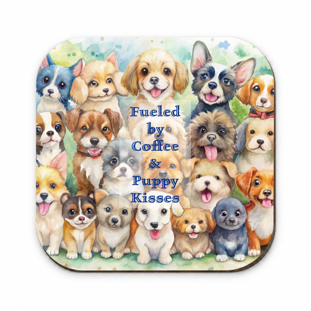 Fueled By Coffee Puppy Kisses Dog Mom Dad Fridge Magnet