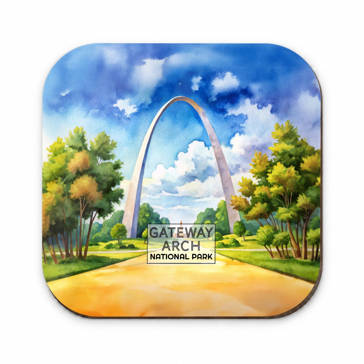 Gateway Arch National Park Missouri Watercolor Fridge Magnet
