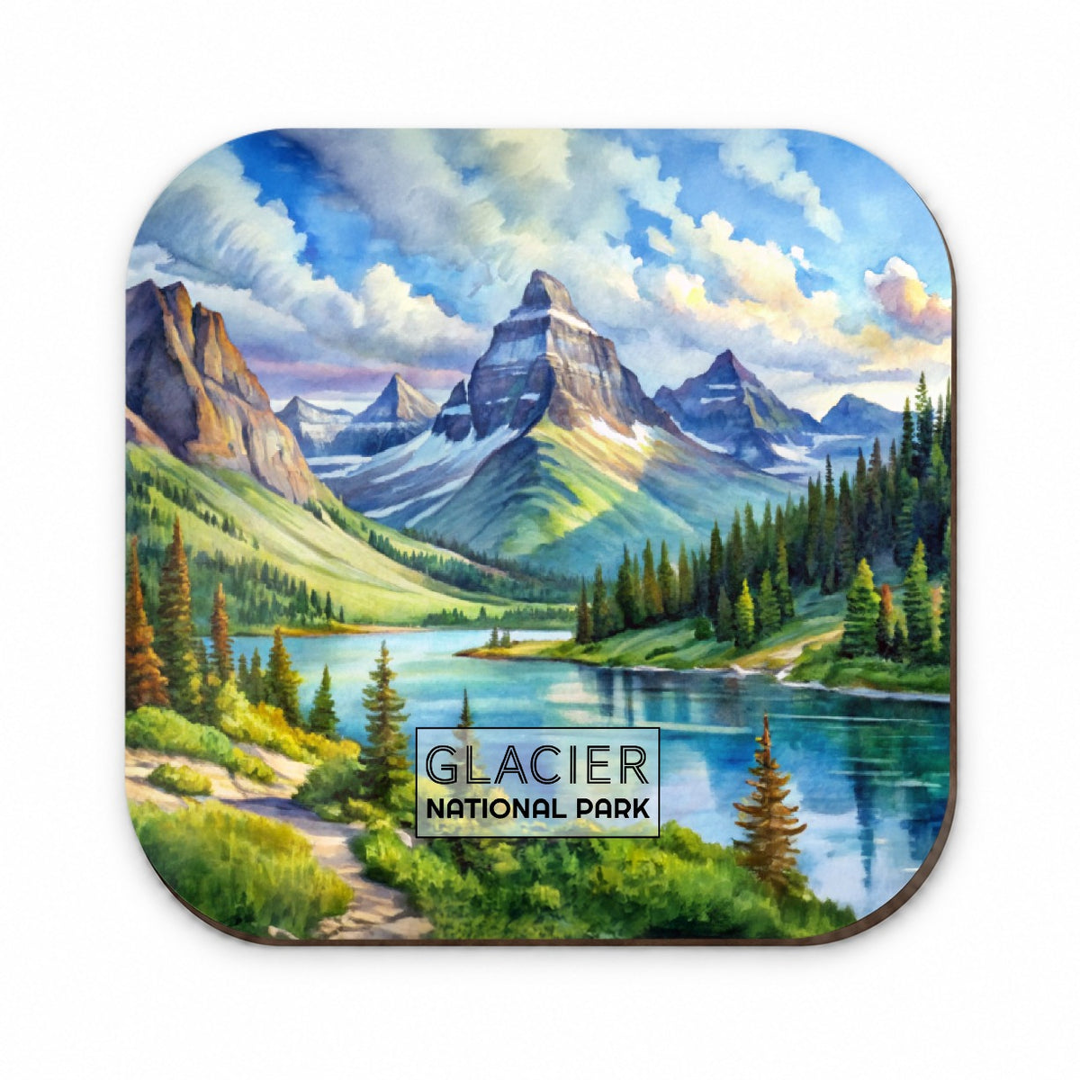 Glacier National Park Montana Watercolor Fridge Magnet