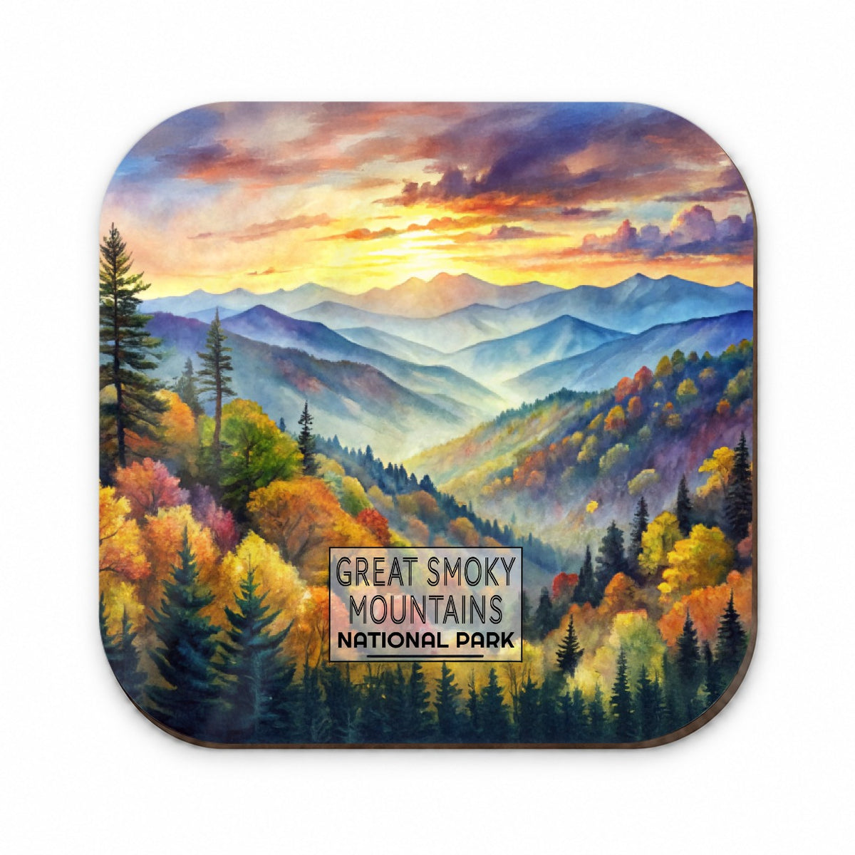 Great Smoky Mountains National Park North Carolina Tennessee Watercolor Fridge Magnet