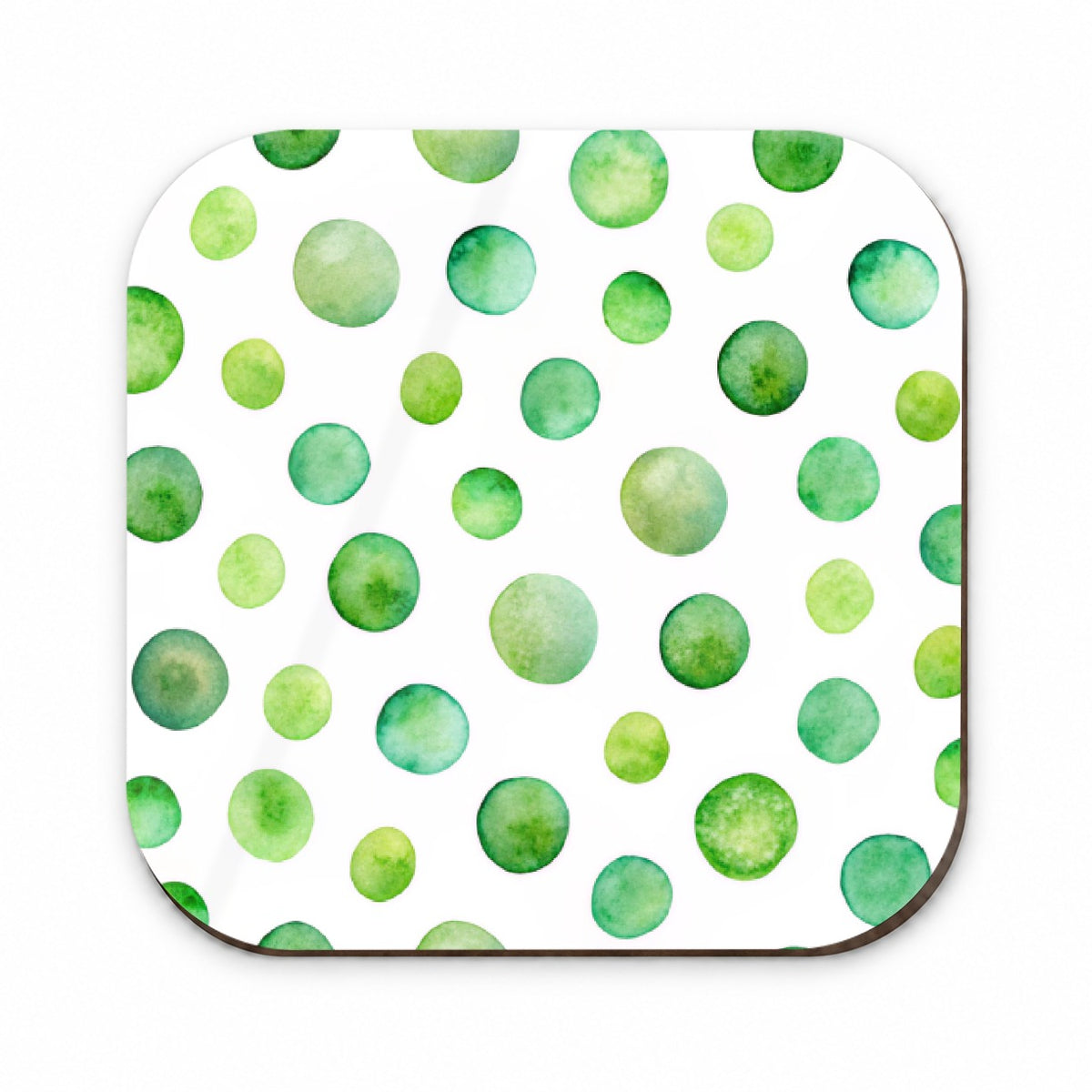 Green Polka Dots Fun White Background Fridge Magnet