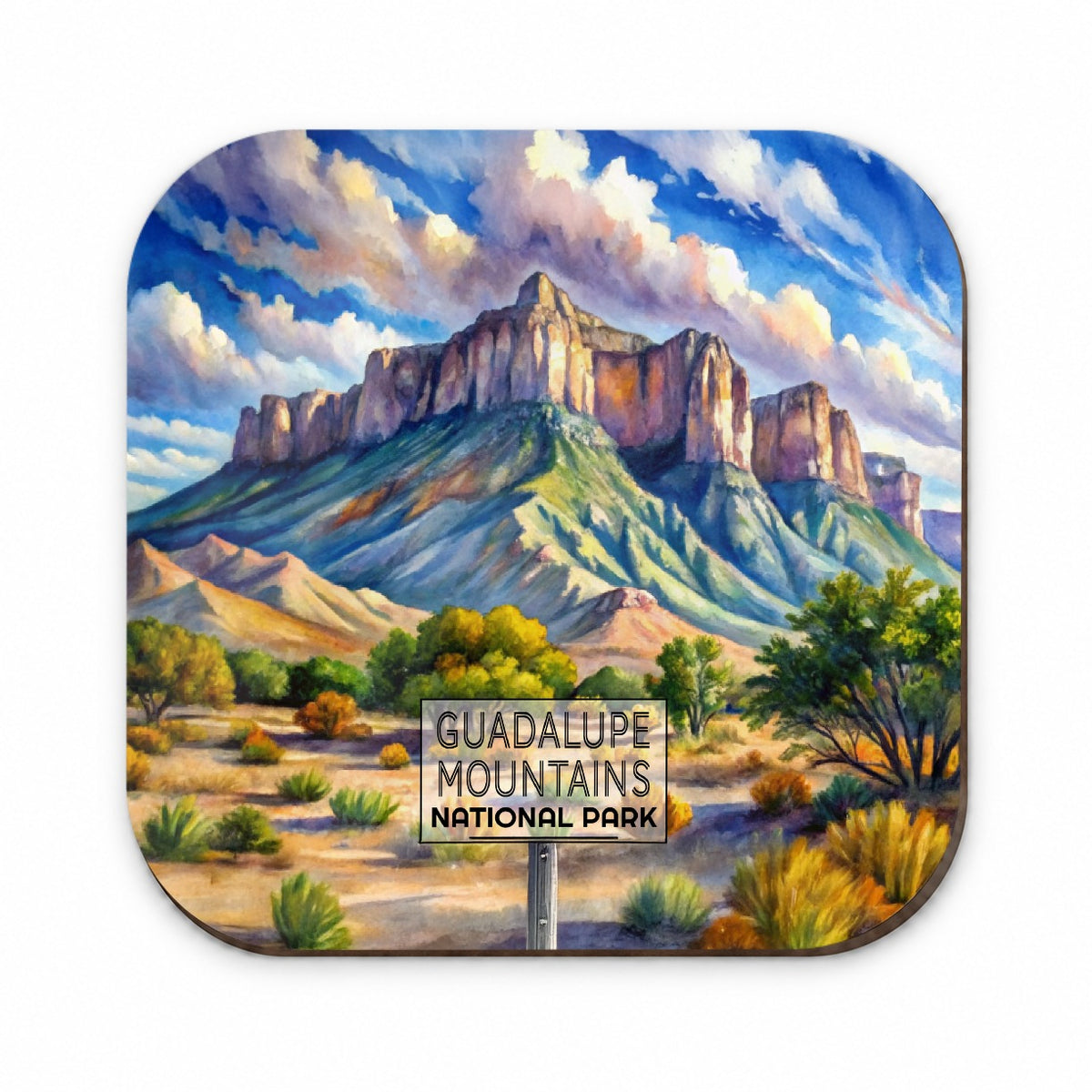 Guadalupe Mountains National Park Texas Watercolor Fridge Magnet