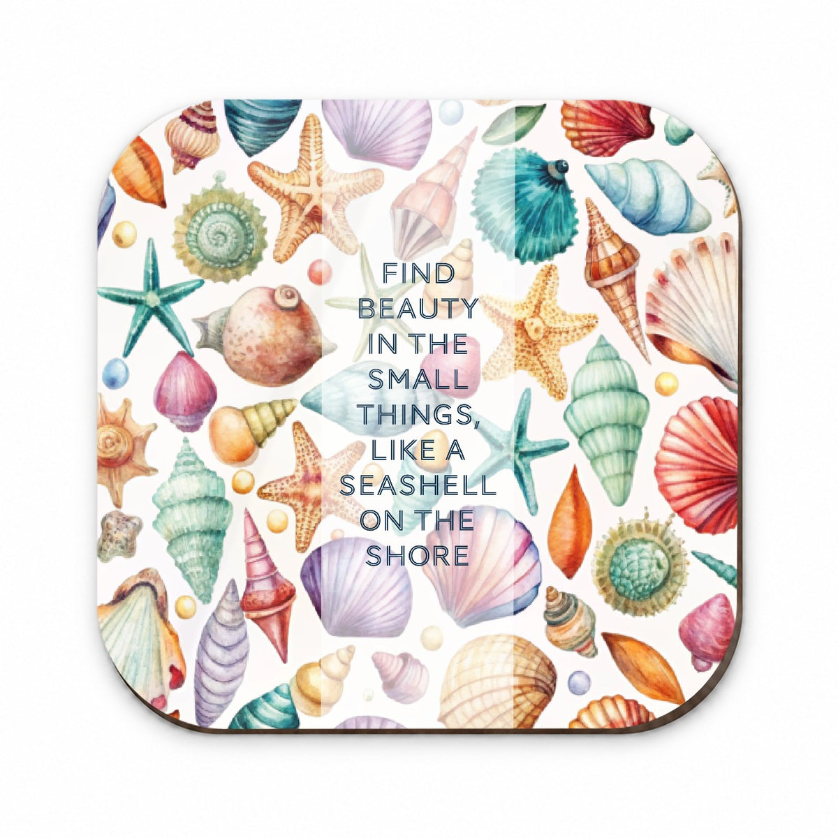 Inspirational Beauty In Small Things Shells Scattered Beach Fridge Magnet