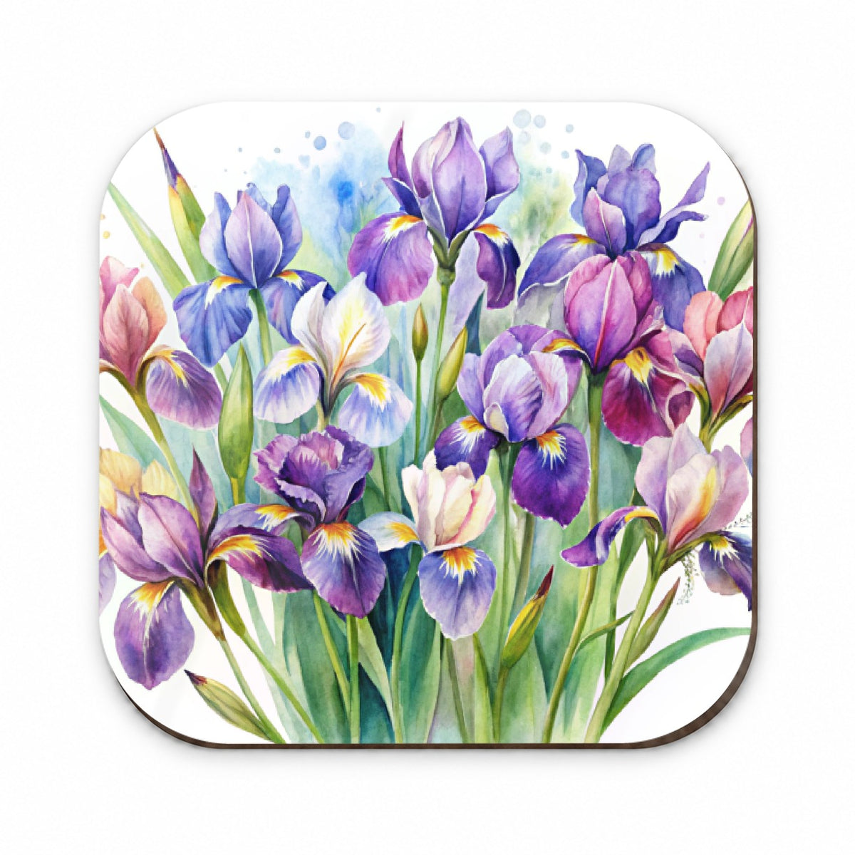 Iris Purple Pretty Flowers Watercolor Fridge Magnet